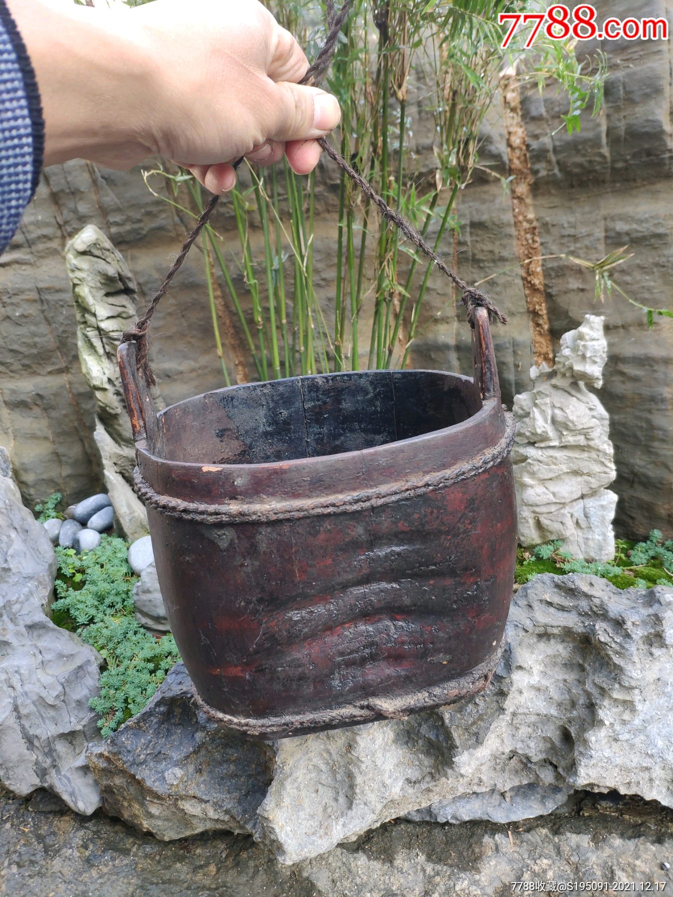 民国整竹水桶老竹桶收藏摆件挂件