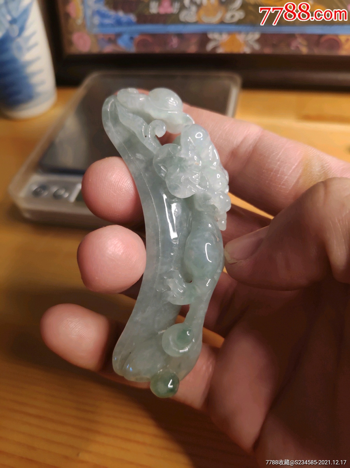 a货翡翠冰油青如意龙钩把件腰挂甩卖包邮已是冰点价格不议价请自重