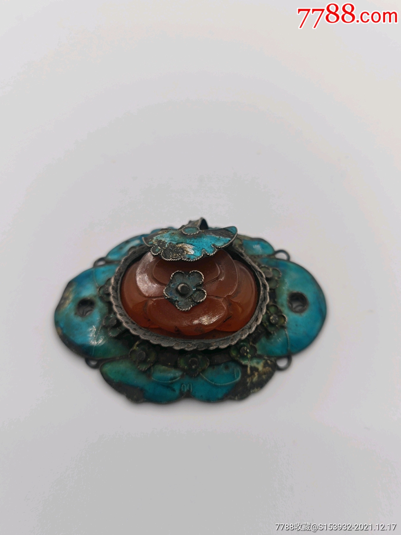 清代珐琅彩银帽花