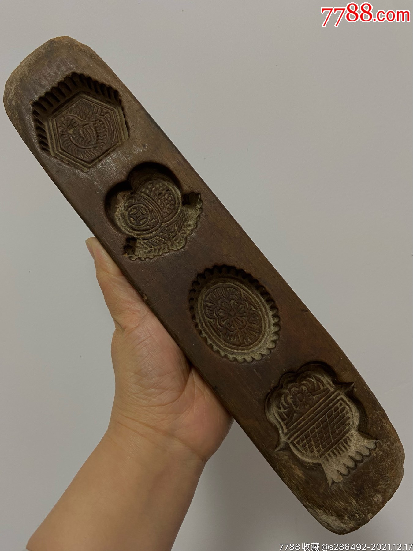 清代老月饼模具-价格:368元-se84391502-木制印模-零售-7788笔筒