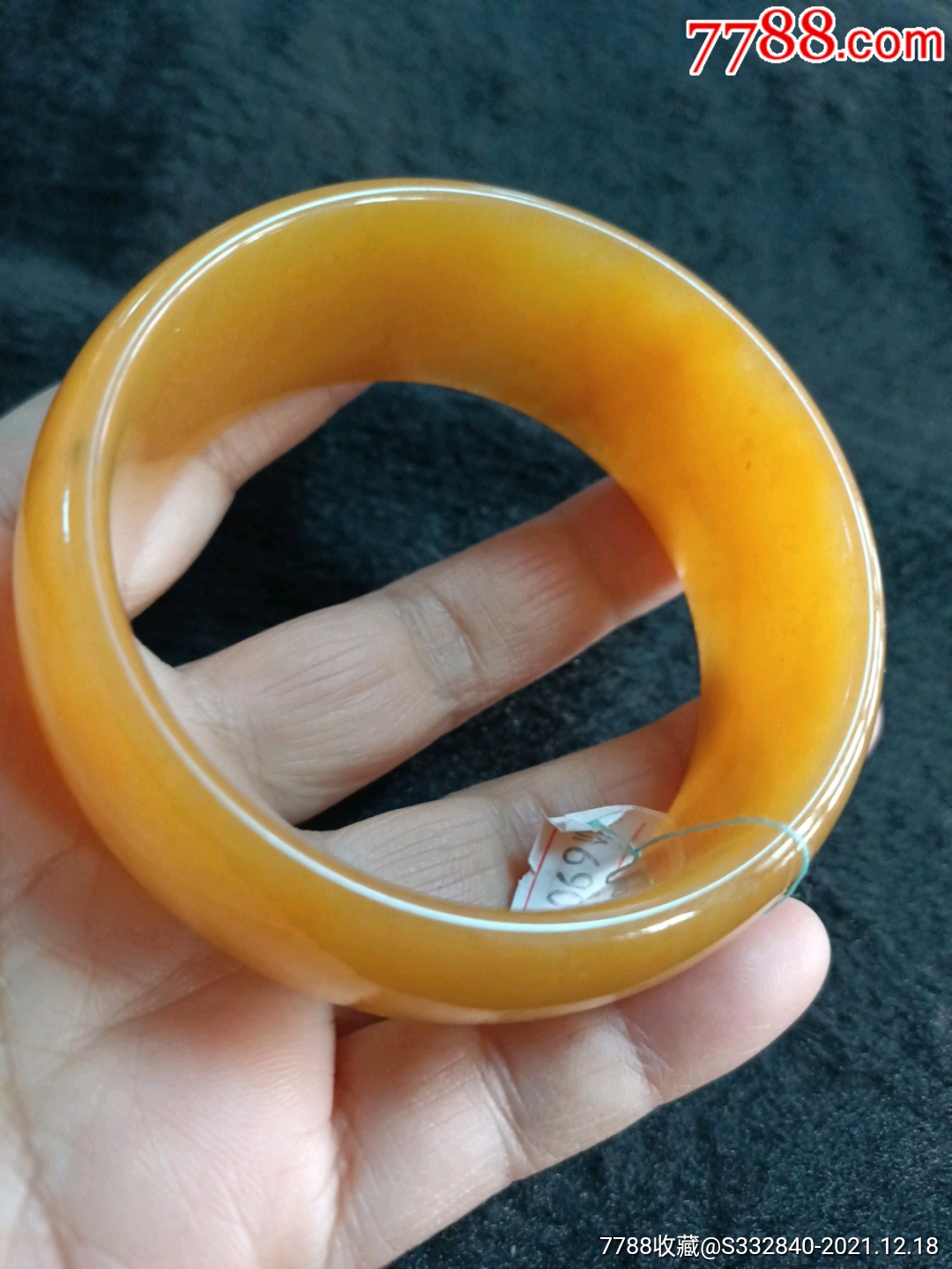 新疆戈壁金丝玉,鸡油黄轮胎手镯_价格6900元_第1张_7788商城__七七八