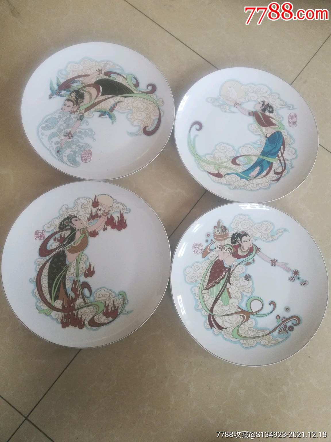 敦煌人物看盘一套4块