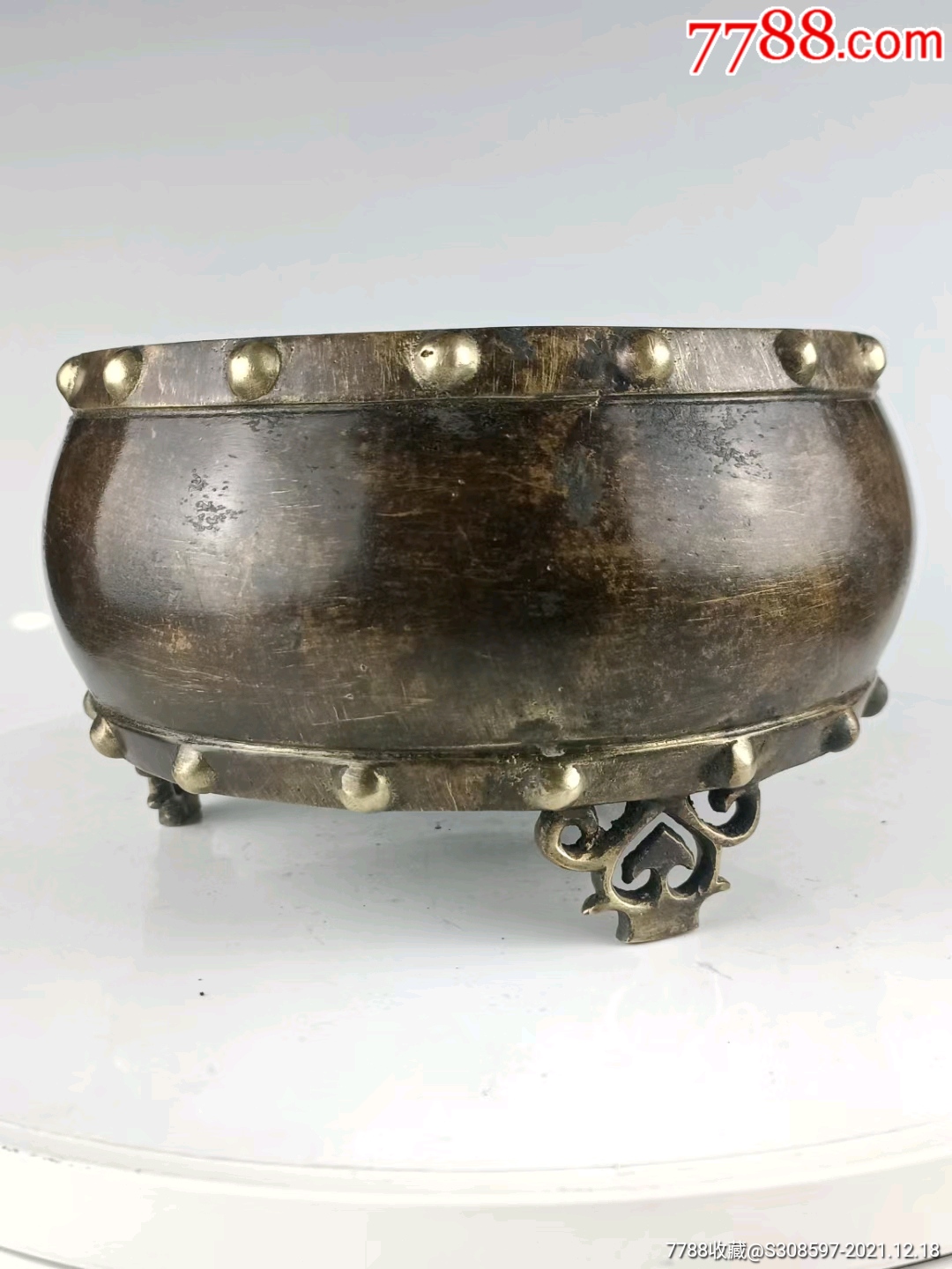 古董古玩收藏铜器铜香炉尺寸长宽高15515510厘