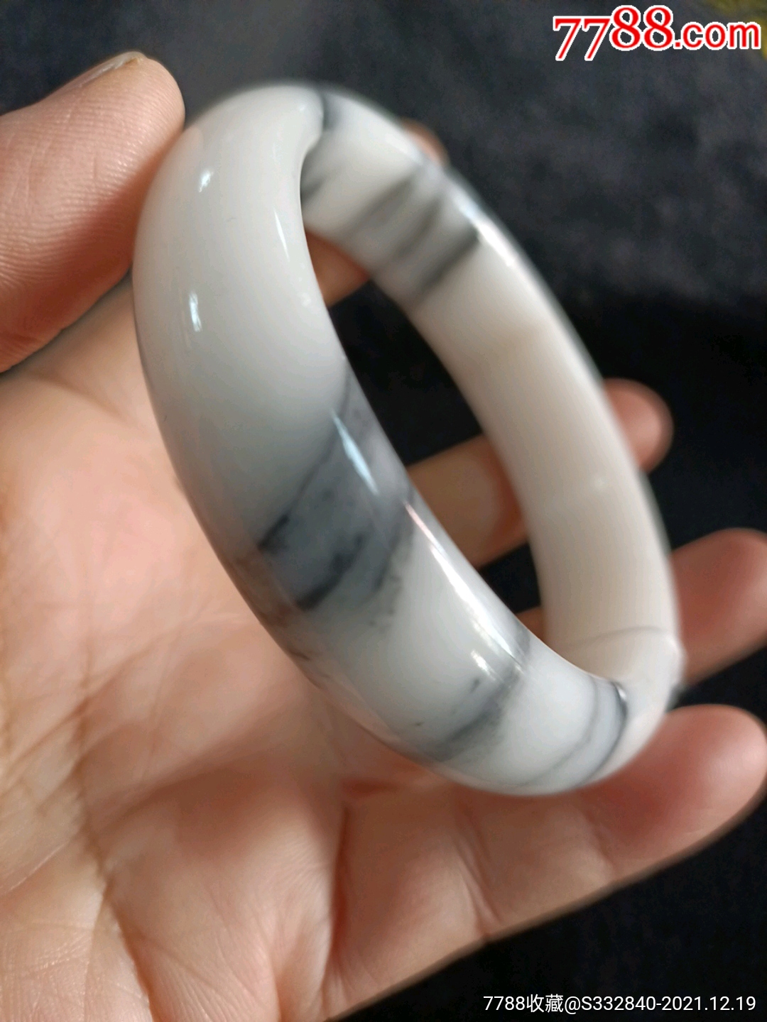 新疆戈壁金丝玉系列青花手镯