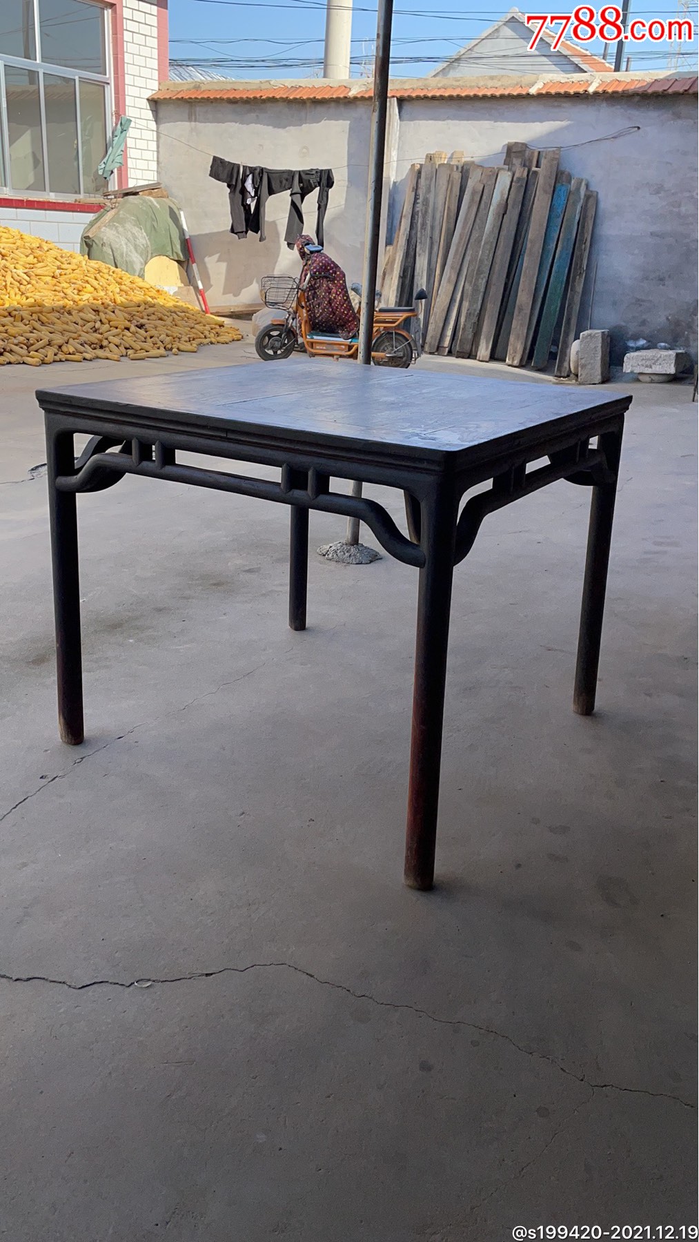 明代槐木方台9999高835包浆温润结实牢固