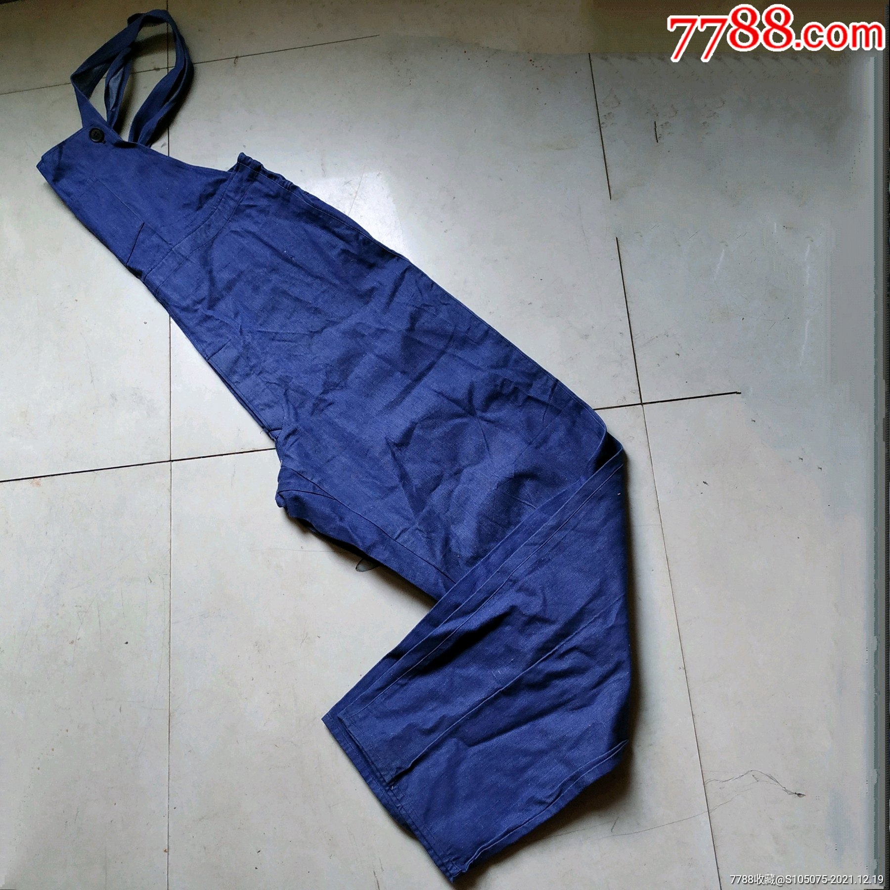 全新老式劳动布背带工装裤大连第七服装厂