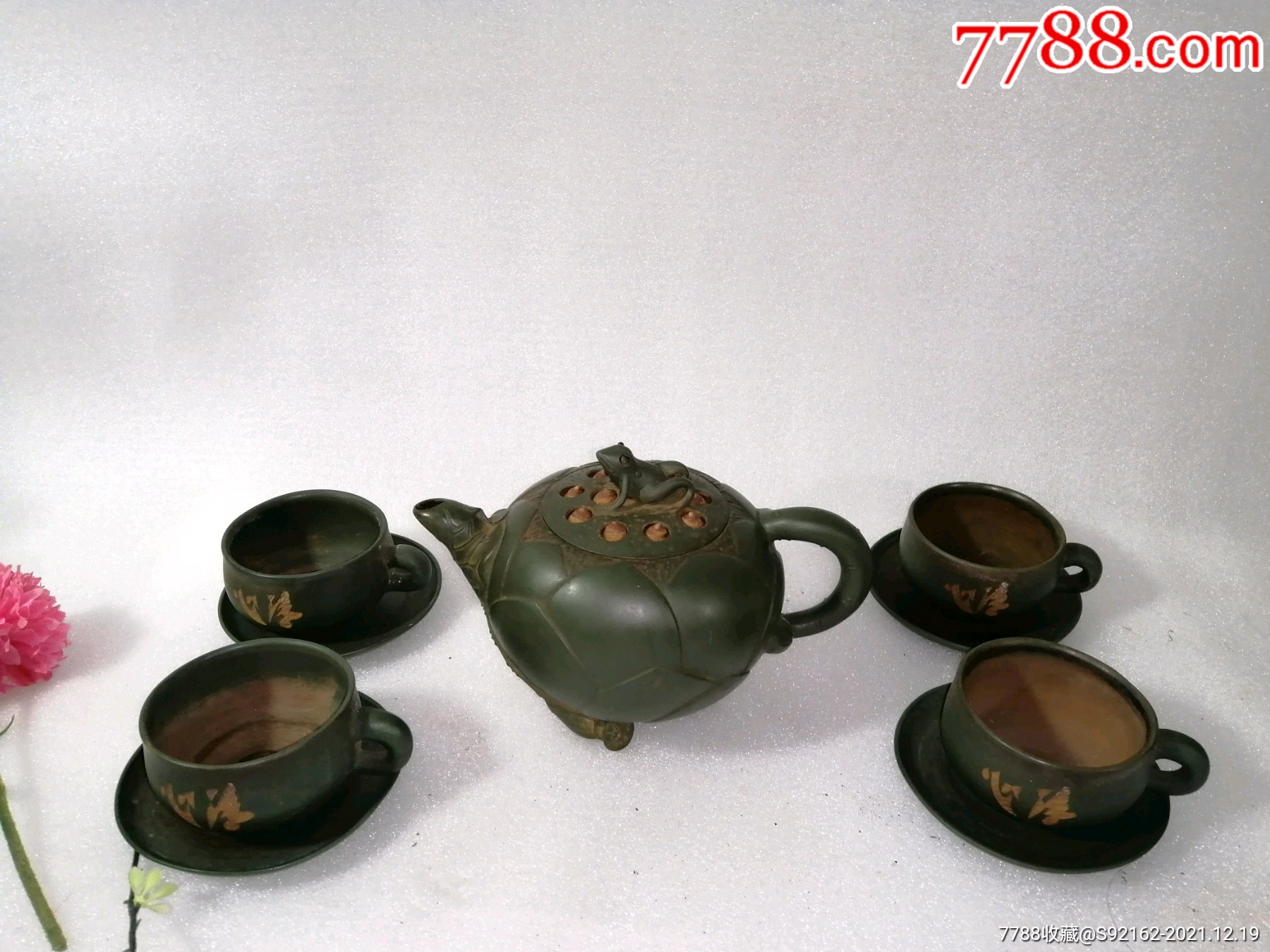 館蔵珍品 紫砂壺 青蛙蓮子壺 蒋蓉款 原礦紅泥 紫砂壺』置物 賞物