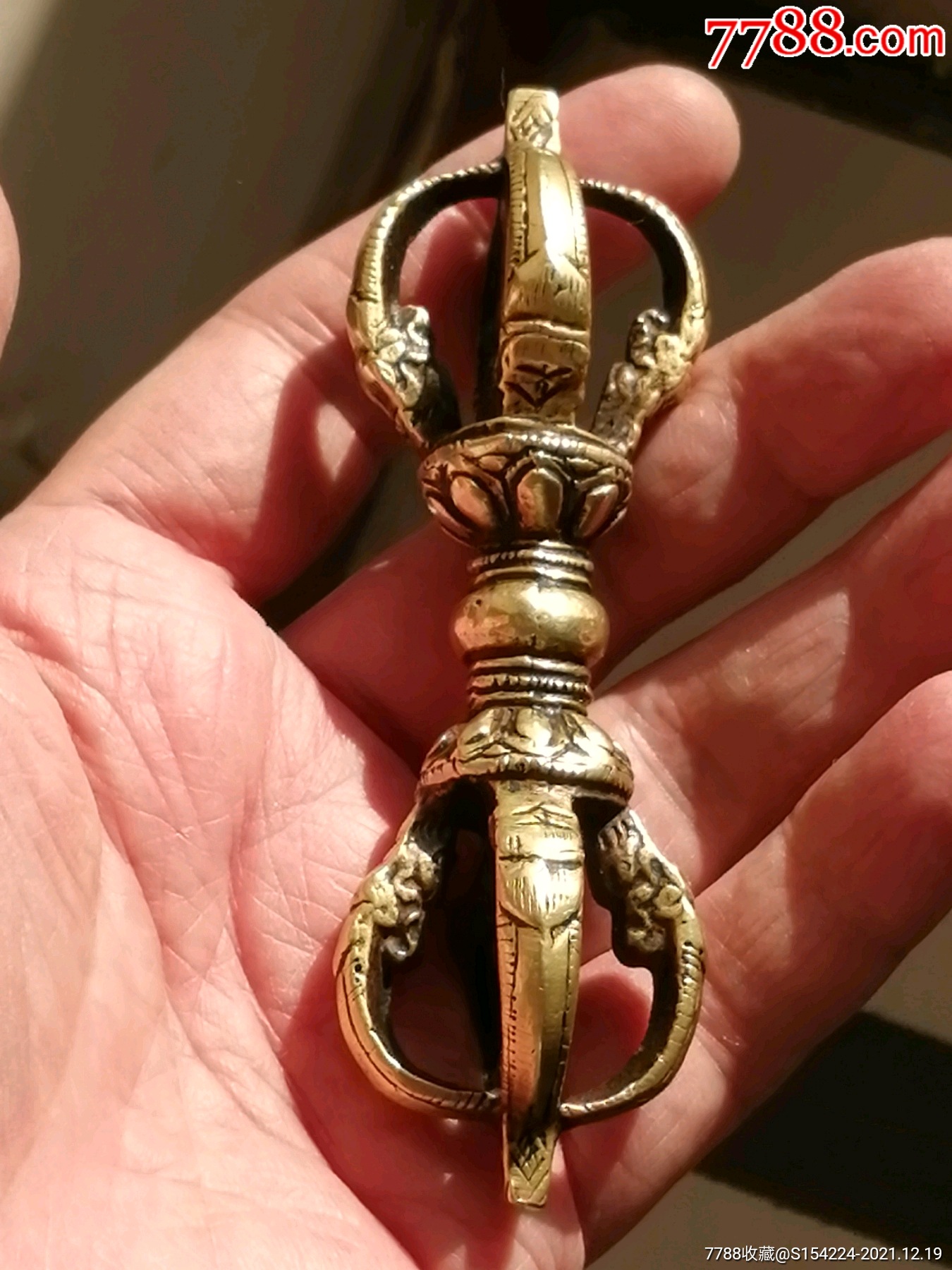 清代五股式老利玛铜金刚杵