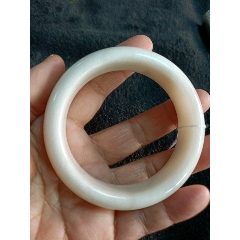 新疆戈壁羊脂白金丝玉手镯