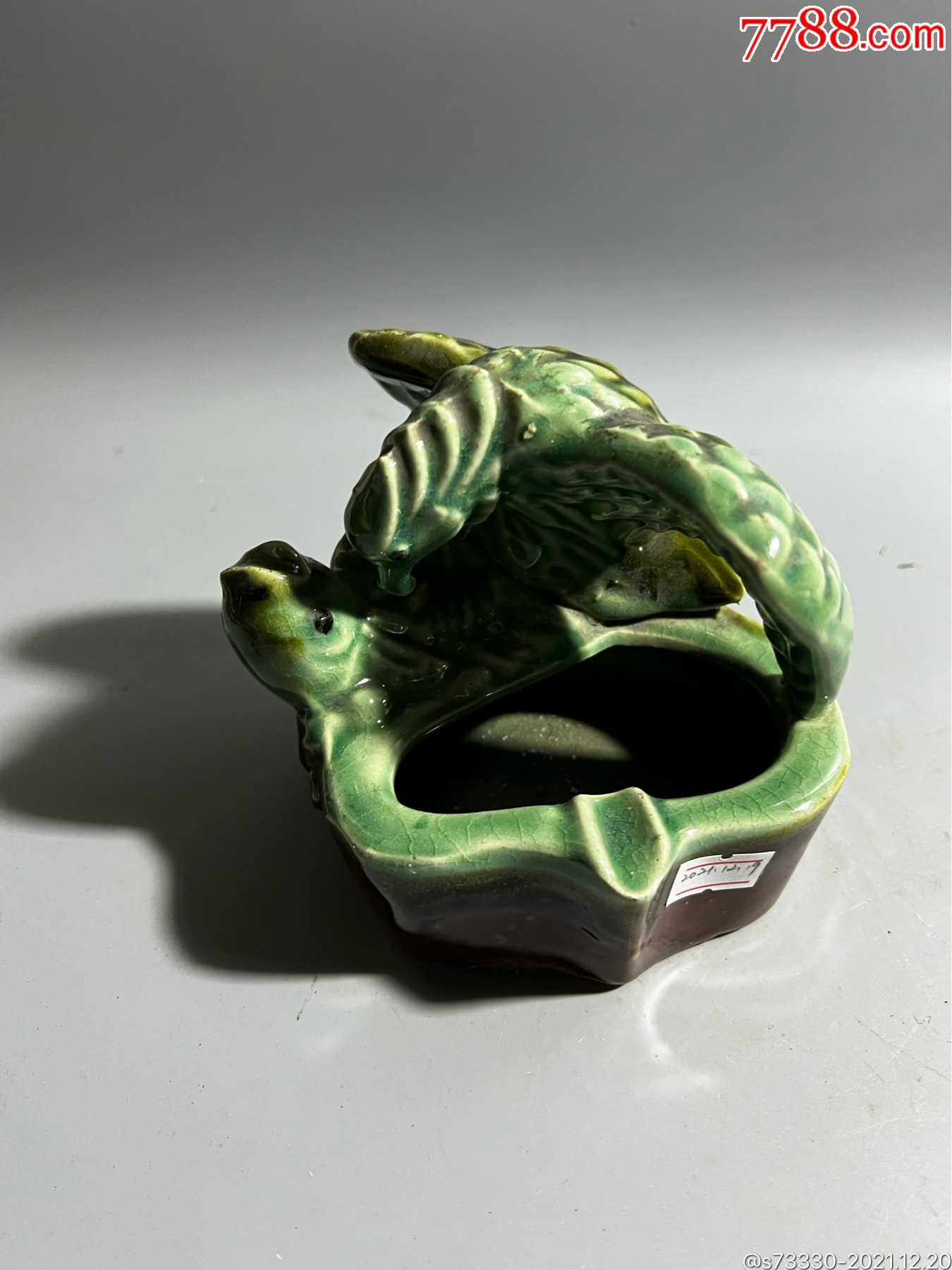 怀旧老物件,80年代左右,绿釉老鹰烟灰缸_价格15元_第1张_7788收藏