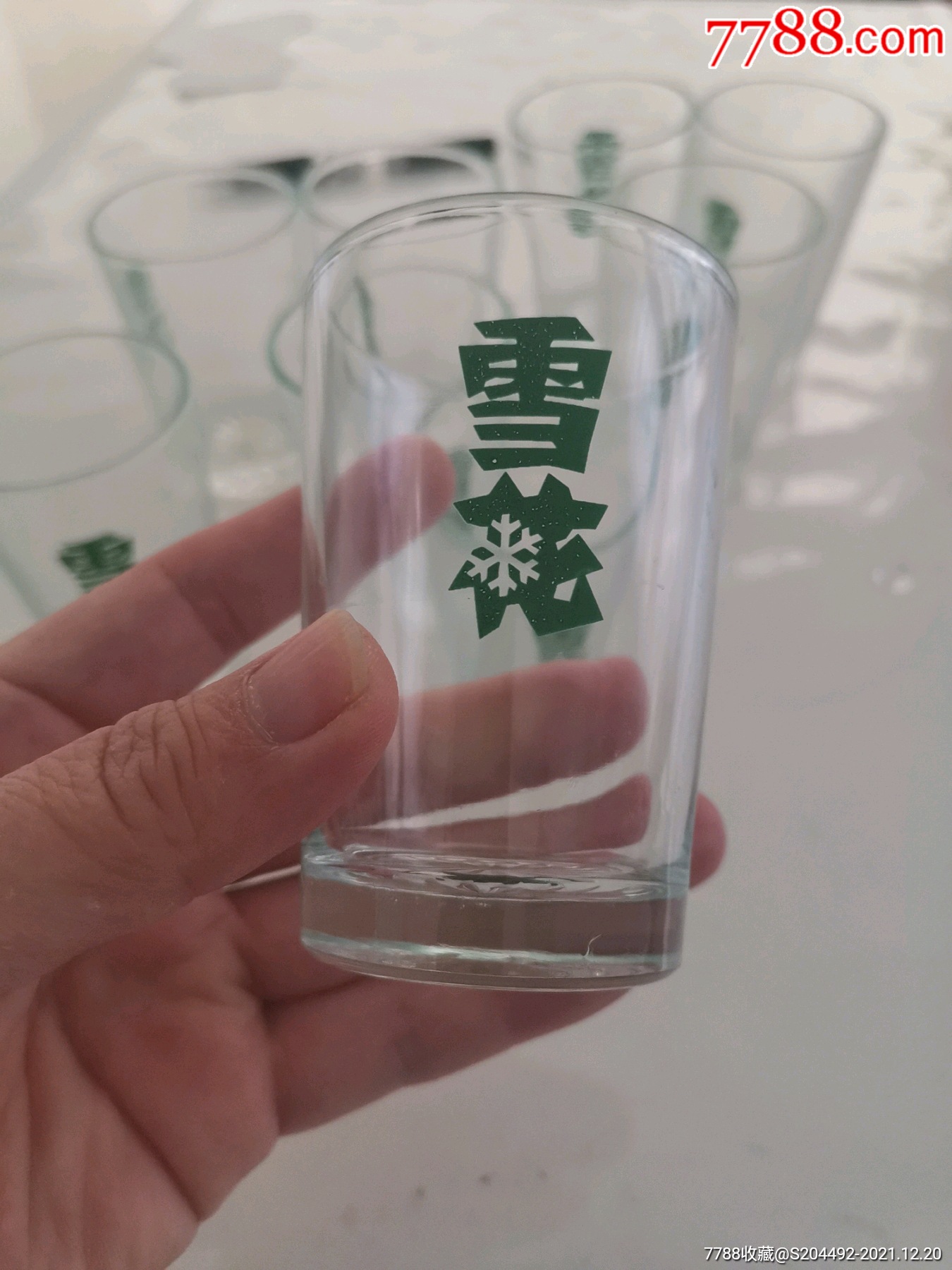 老玻璃杯水杯雪花酒杯9只打包90年代老杯子特征是只有文字没有logo和