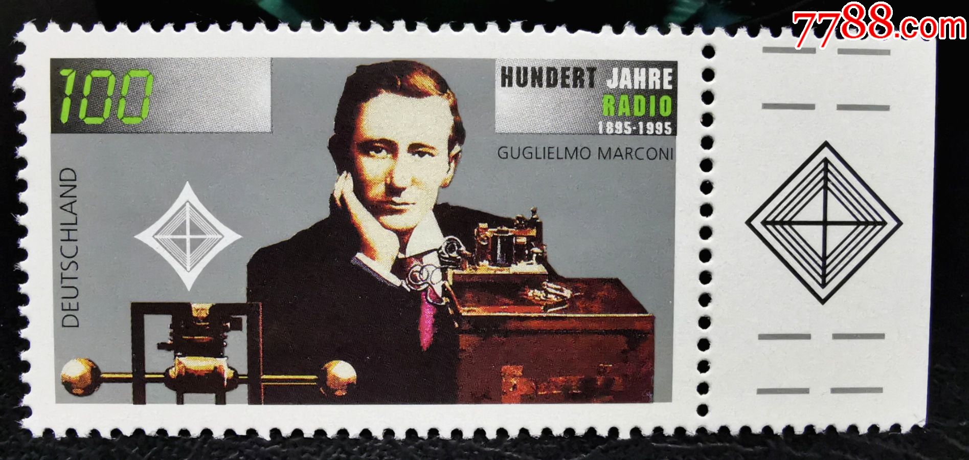 6a德国1995年邮票诺贝尔物理奖无线电发明者马可尼名人1全新