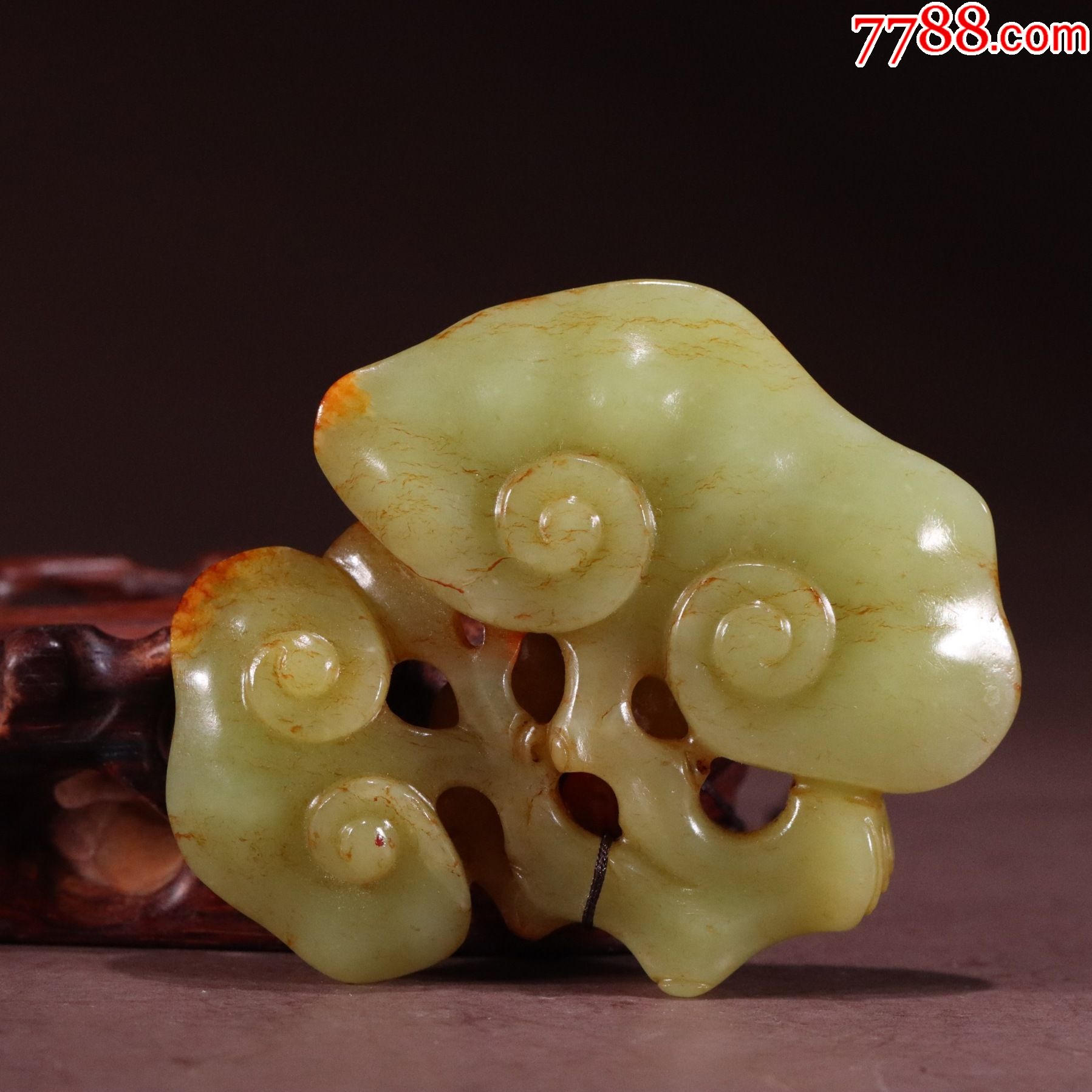 和田玉黄玉灵芝佩件a91s50f