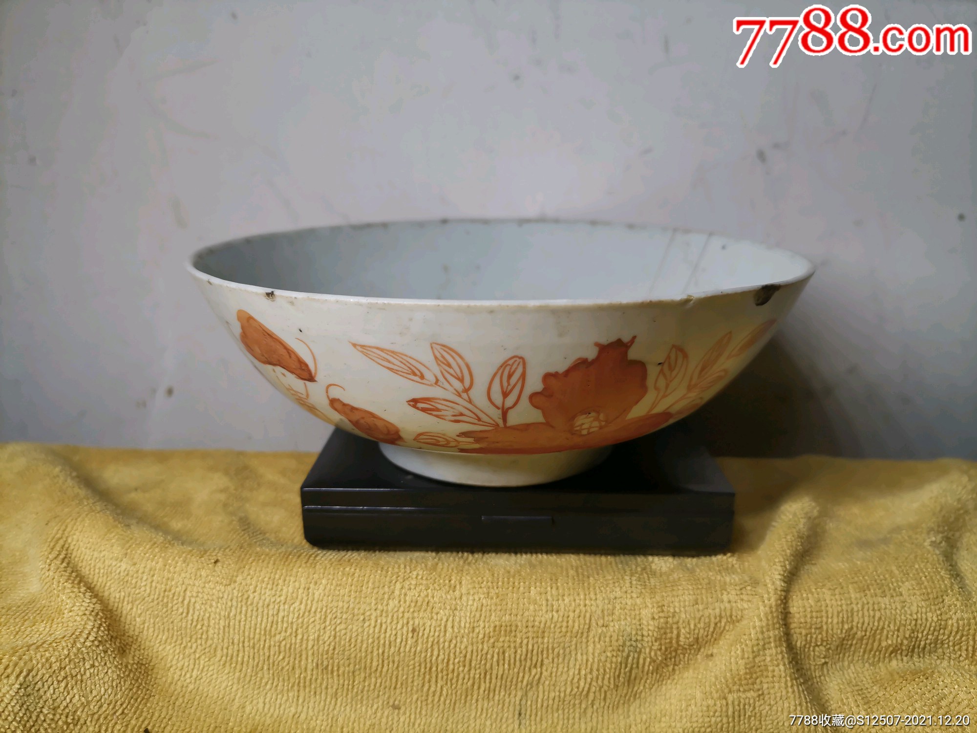 民国矾红花卉碗_彩绘瓷/彩瓷_图片交流_收藏价值_7788食品卡