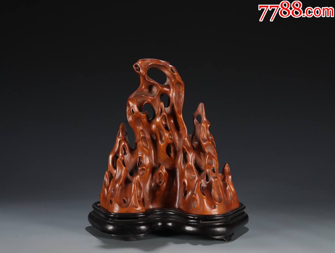 黄杨木雕山子香薰摆件a21s18f