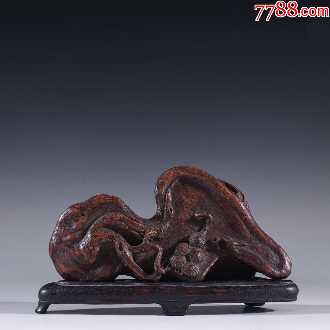 老沉香不老松纹笔架摆件