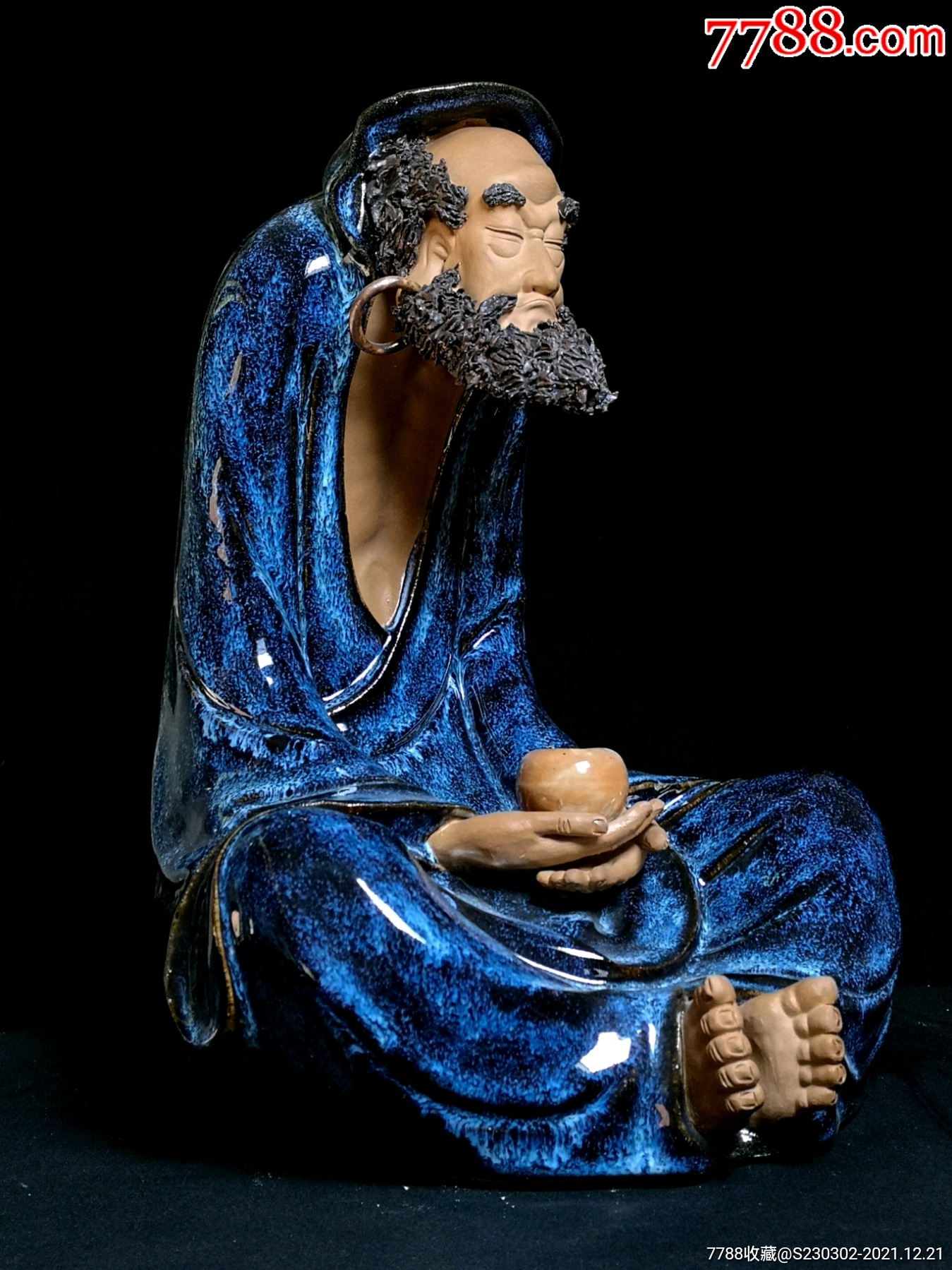 石湾窑陶瓷禅意达摩摆件