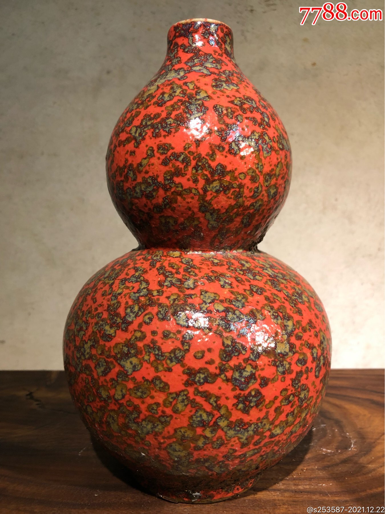 满堂红葫芦完整瓷质好色水一流大气美观