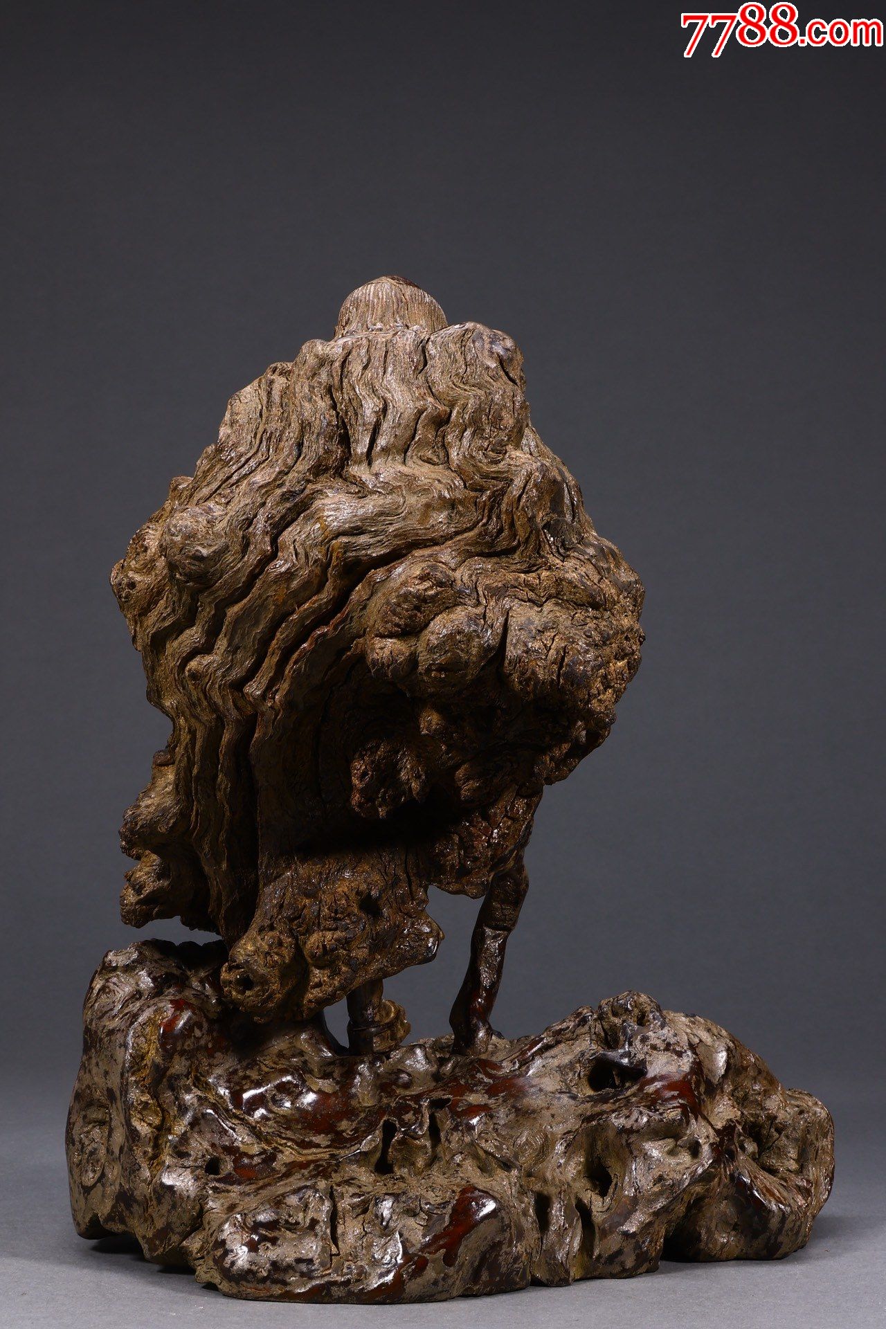 龙眼木瘦骨罗汉像摆件