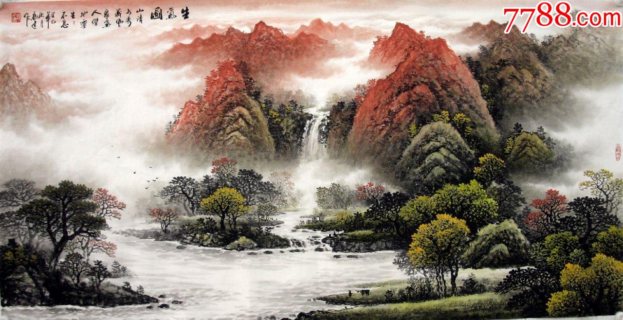 品墨斋高档山水画龙高建四尺生气图藏风聚气人杰地灵生生不息04