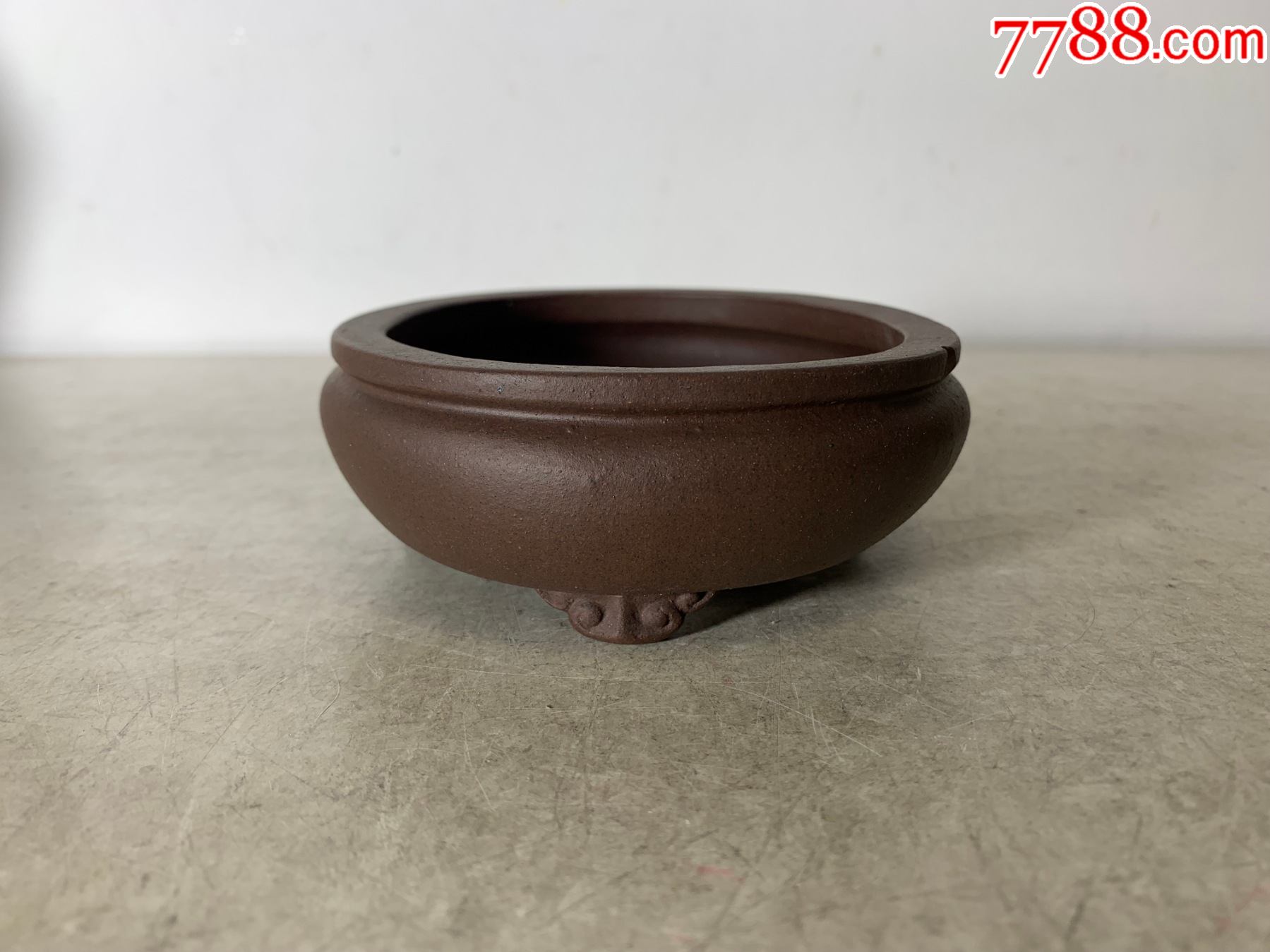 名款桐荫轩云足宜兴紫砂花盆