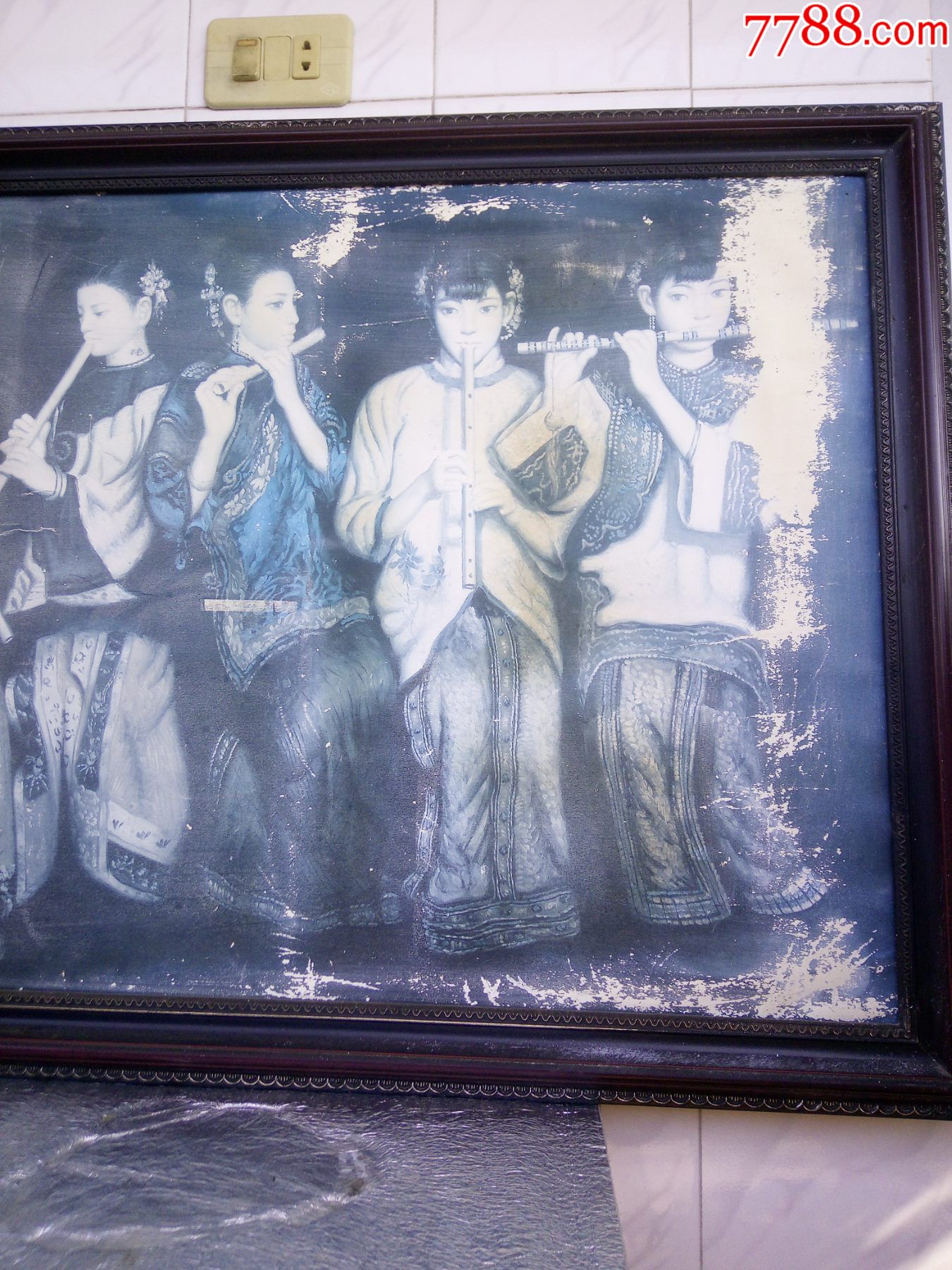陈逸飞浔阳遗韵五美女吹笛油画极品均在品味阁