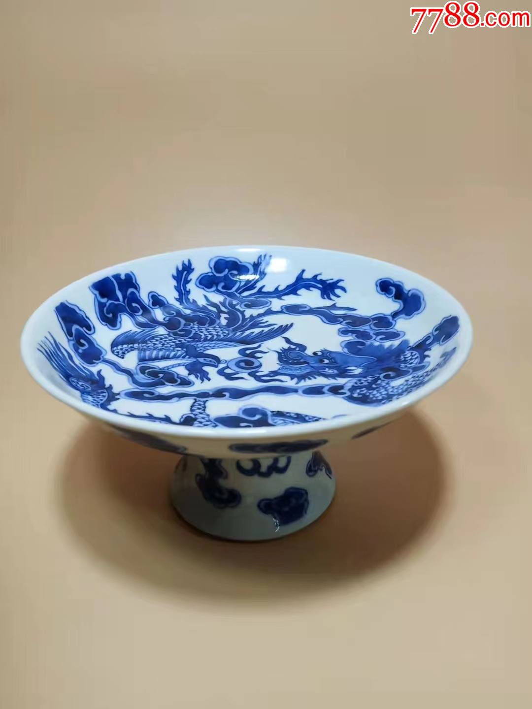 青花龙凤呈祥高足盘-价格:799元-se84489895-青花瓷-零售-7788瓷器