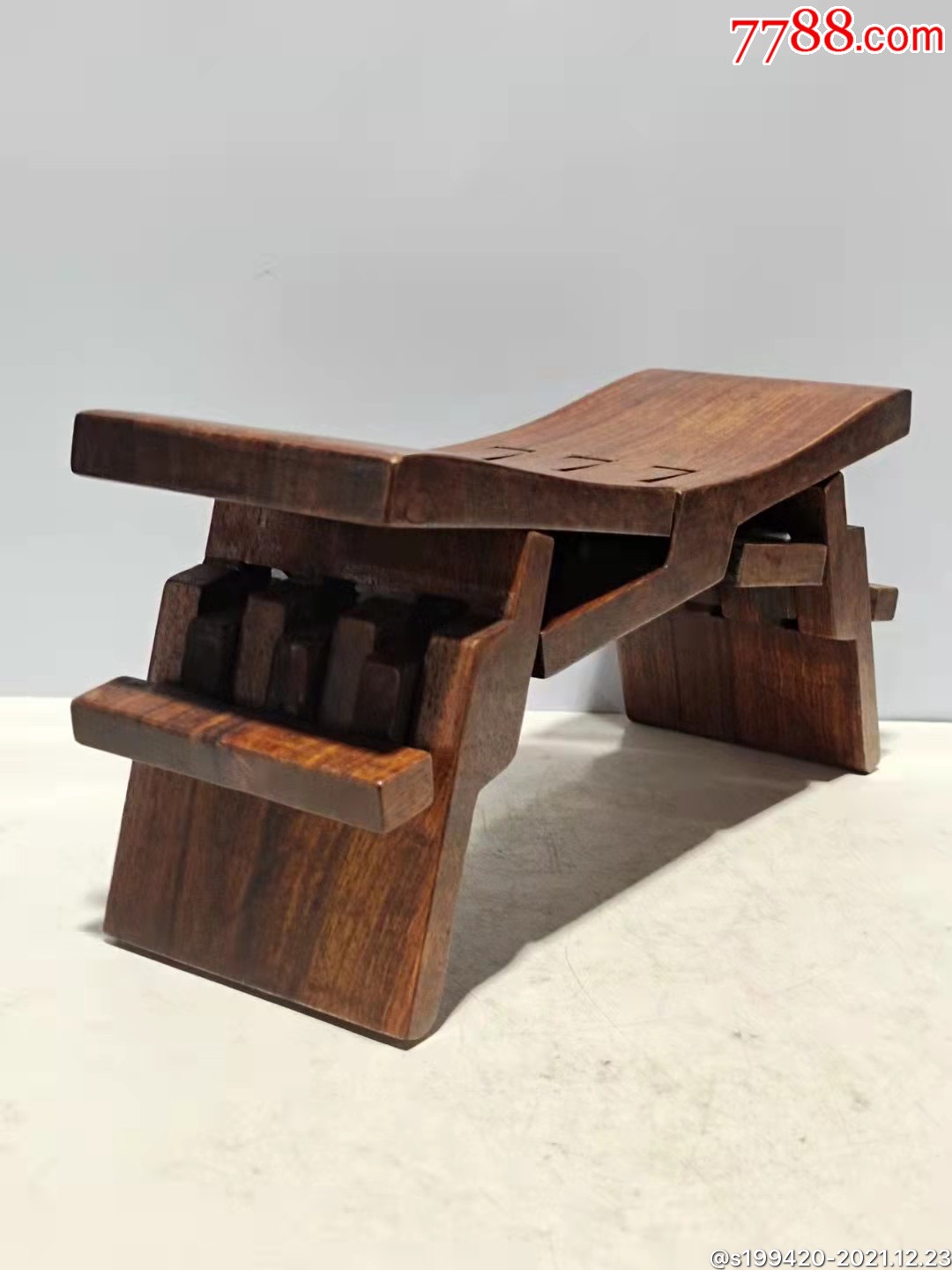 花梨木鲁班木枕一木雕刻尺寸如图全品