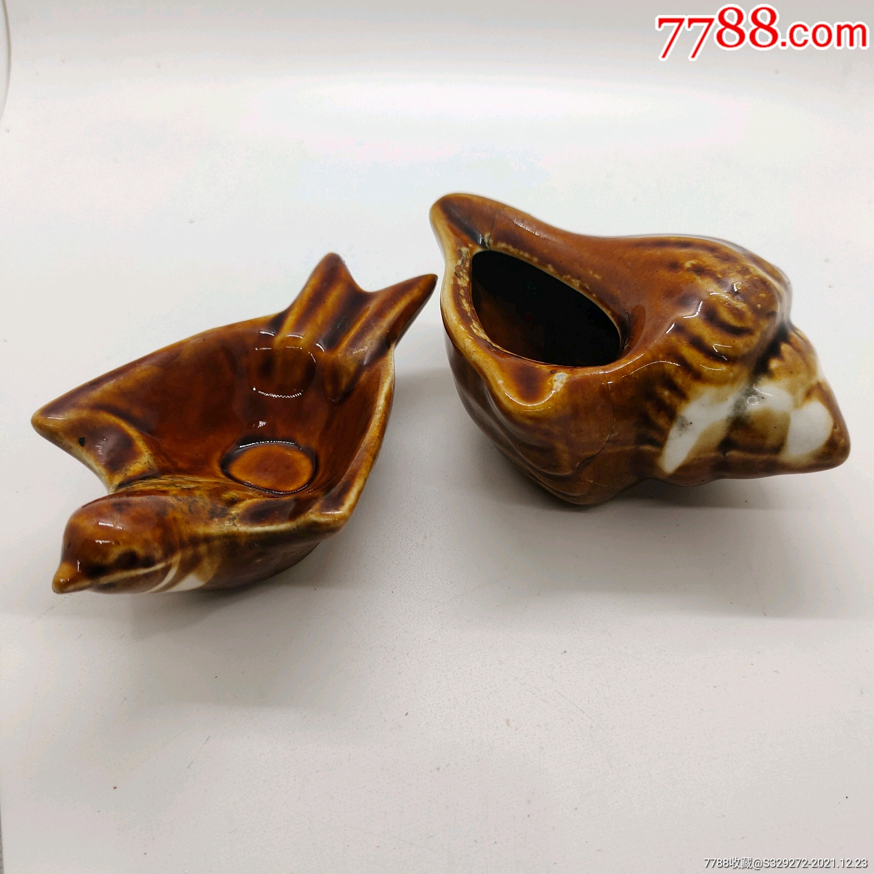 70年代烟灰缸摆件一对的价格8品便宜出
