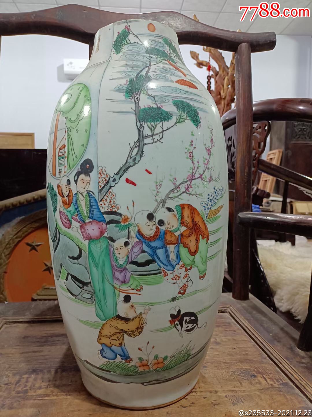 清末江西名家手绘五子登科300件大台灯座