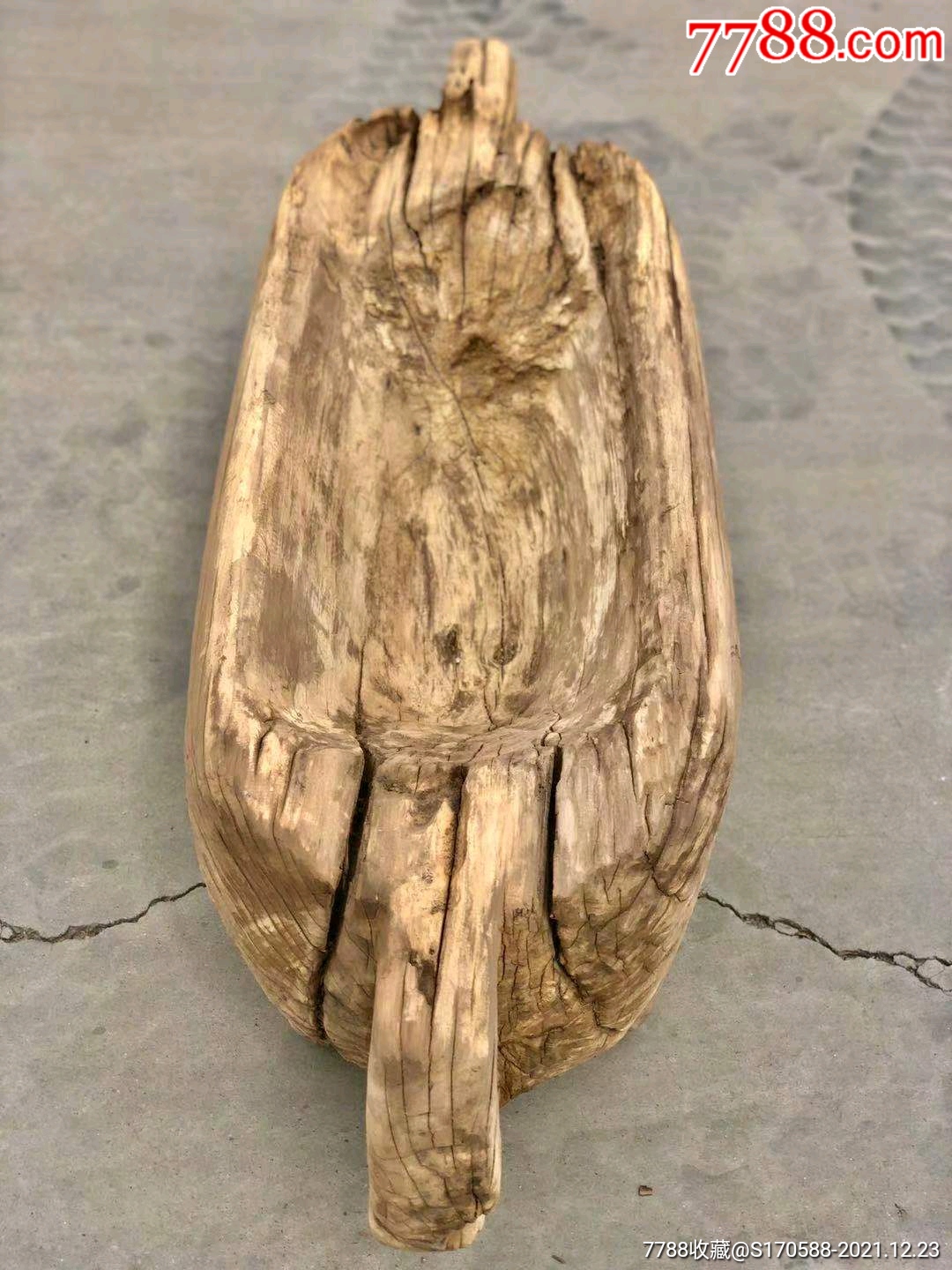 老栗木木槽整木掏空工艺风化木纹自然纹理漂亮可做花盆可做茶台一物多