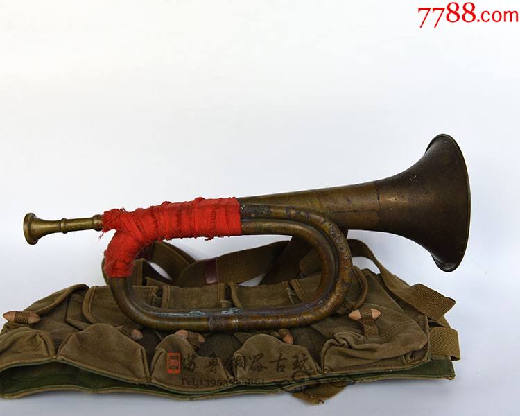 古董老军号早期老铜号黄铜小号冲锋号集结号步兵号纯