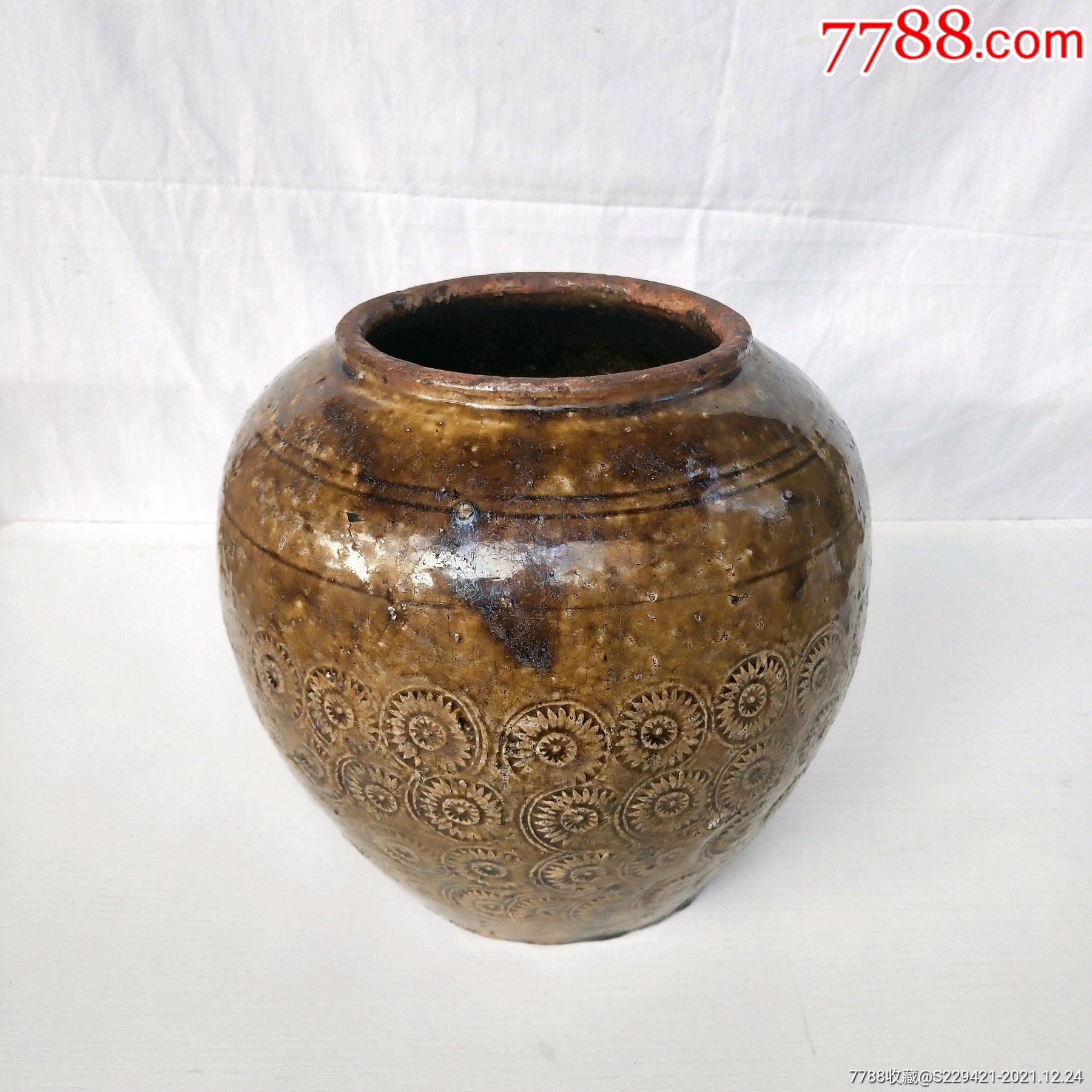 清代陶罐金钱罐马口窑陶罐坛