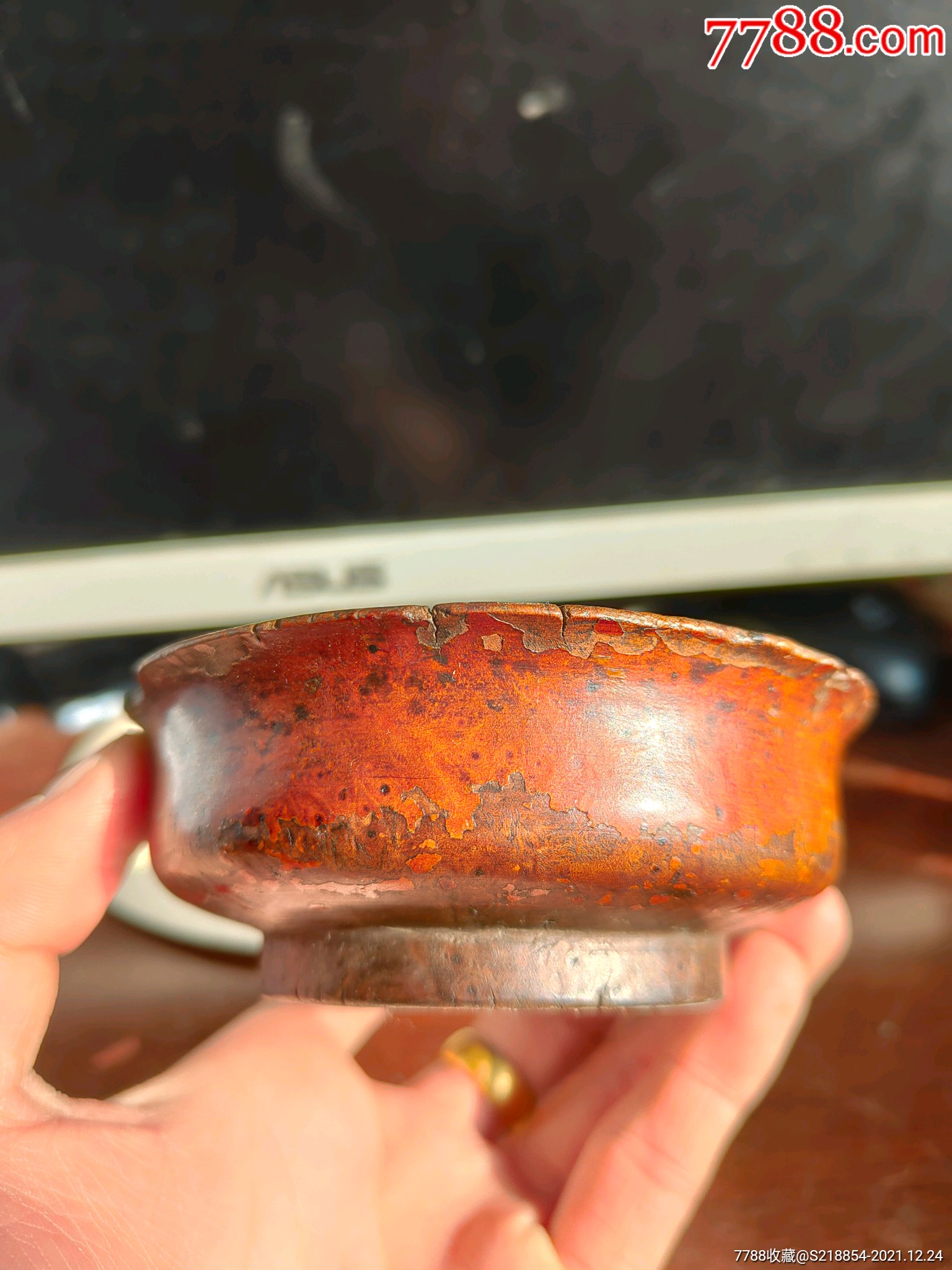 清代樱木碗一个