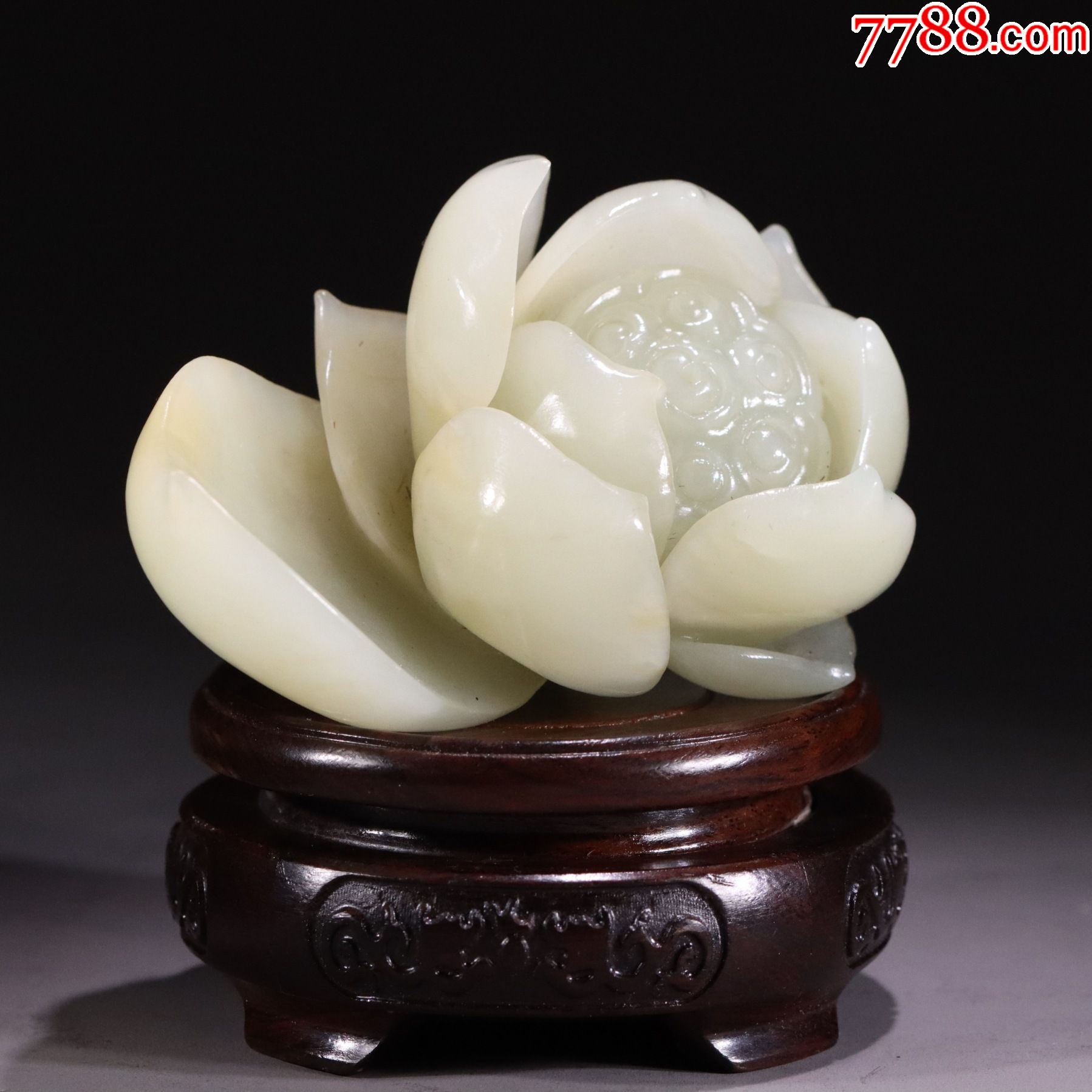 和田玉莲花把件a91s45f