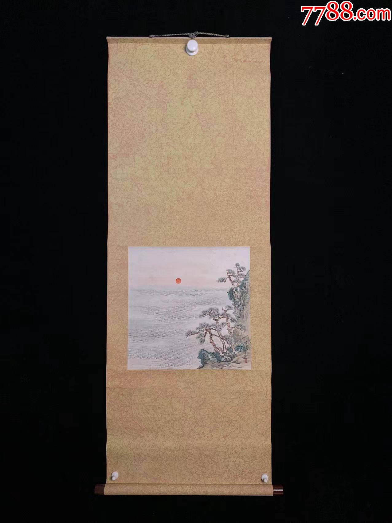 日本回流字画松海红日4267纸本书画挂轴真迹收藏_山水国画原作_作品欣赏_收藏价值_7788字画网