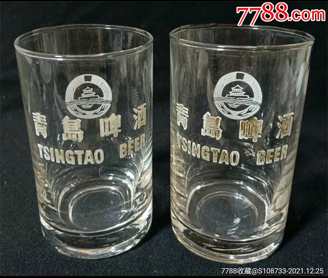 80年代国营厂时期白漆字版青岛啤酒杯玻璃水杯_其他酒具用品【国棉九