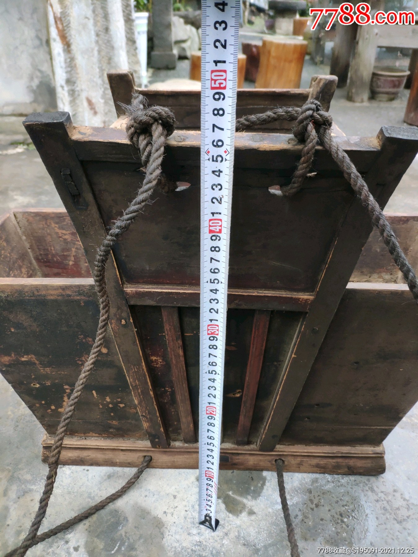 少见民国木匠木背箱古董工具箱