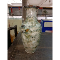 清代精品石湾窑窑变梅瓶-花釉/窑变瓷-7788红宝书