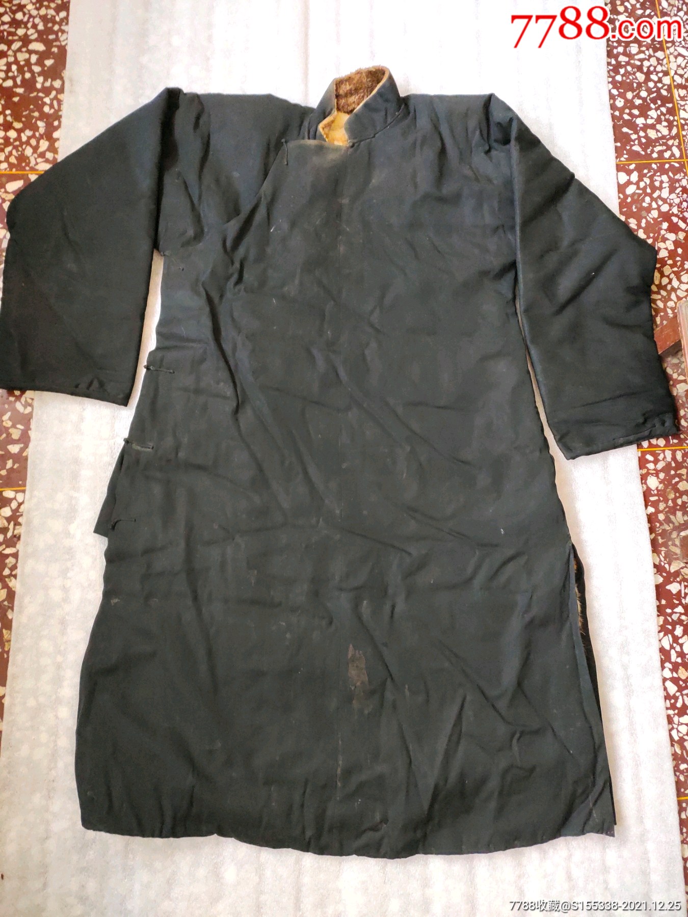 民国富贵男式狐狸腿皮长袍保老保真