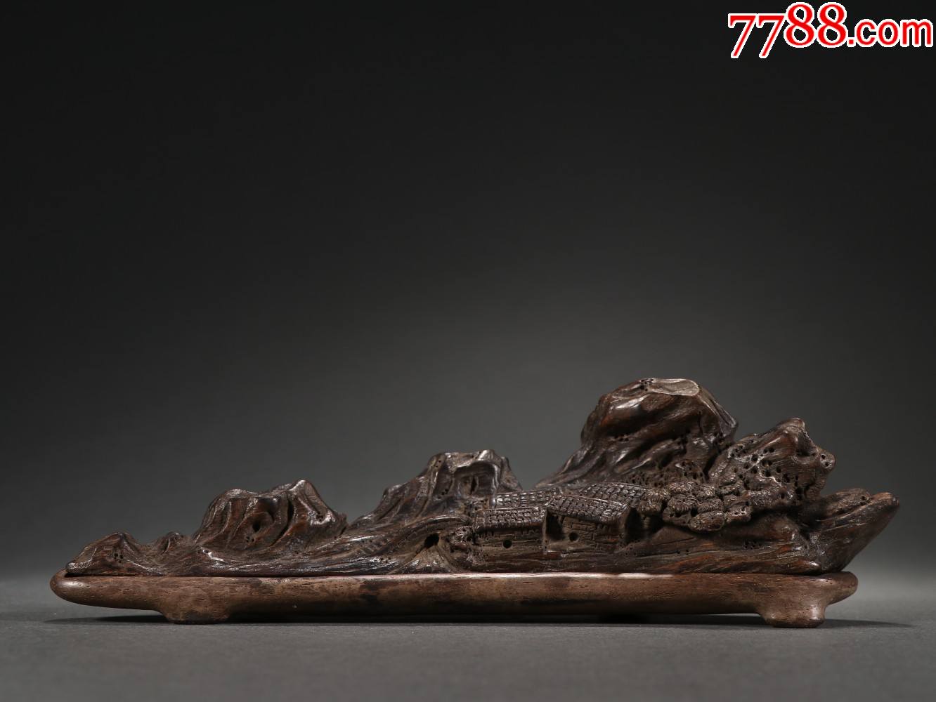 沉香雕山子意境摆件