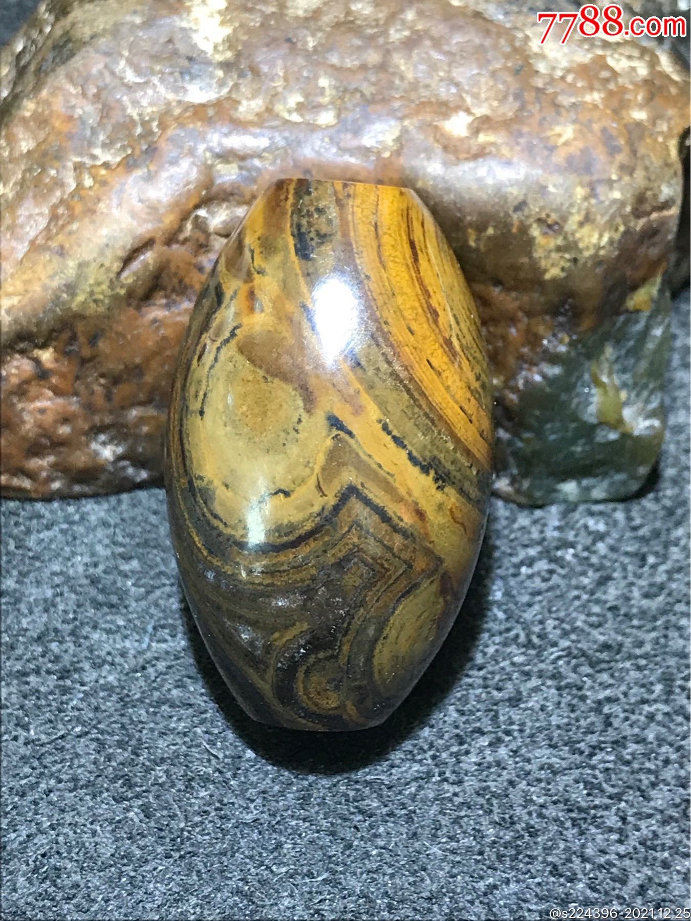 精美天然九眼页岩石天眼蒙天珠一颗