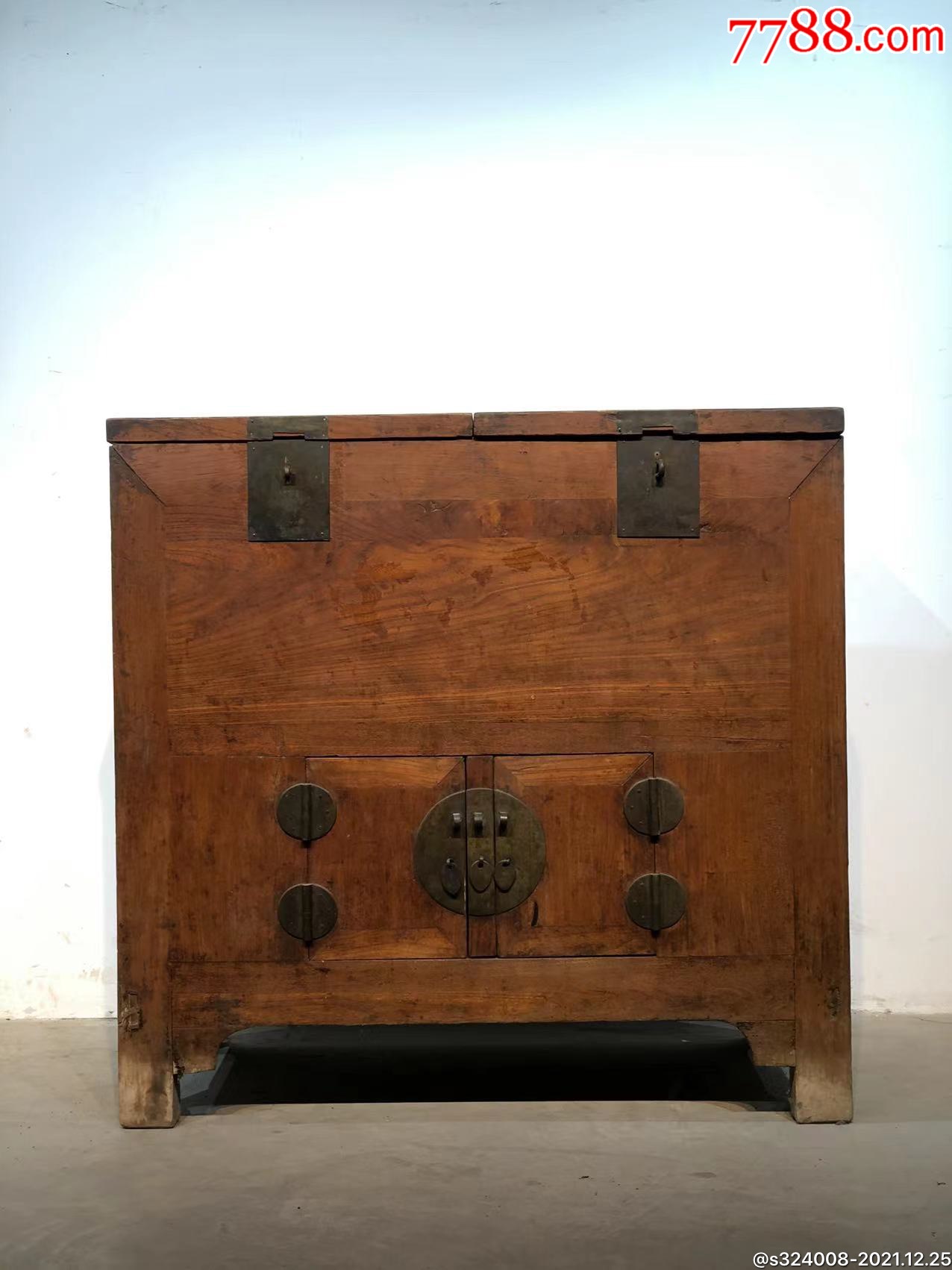 清代榉木柜台全品无修清水皮壳