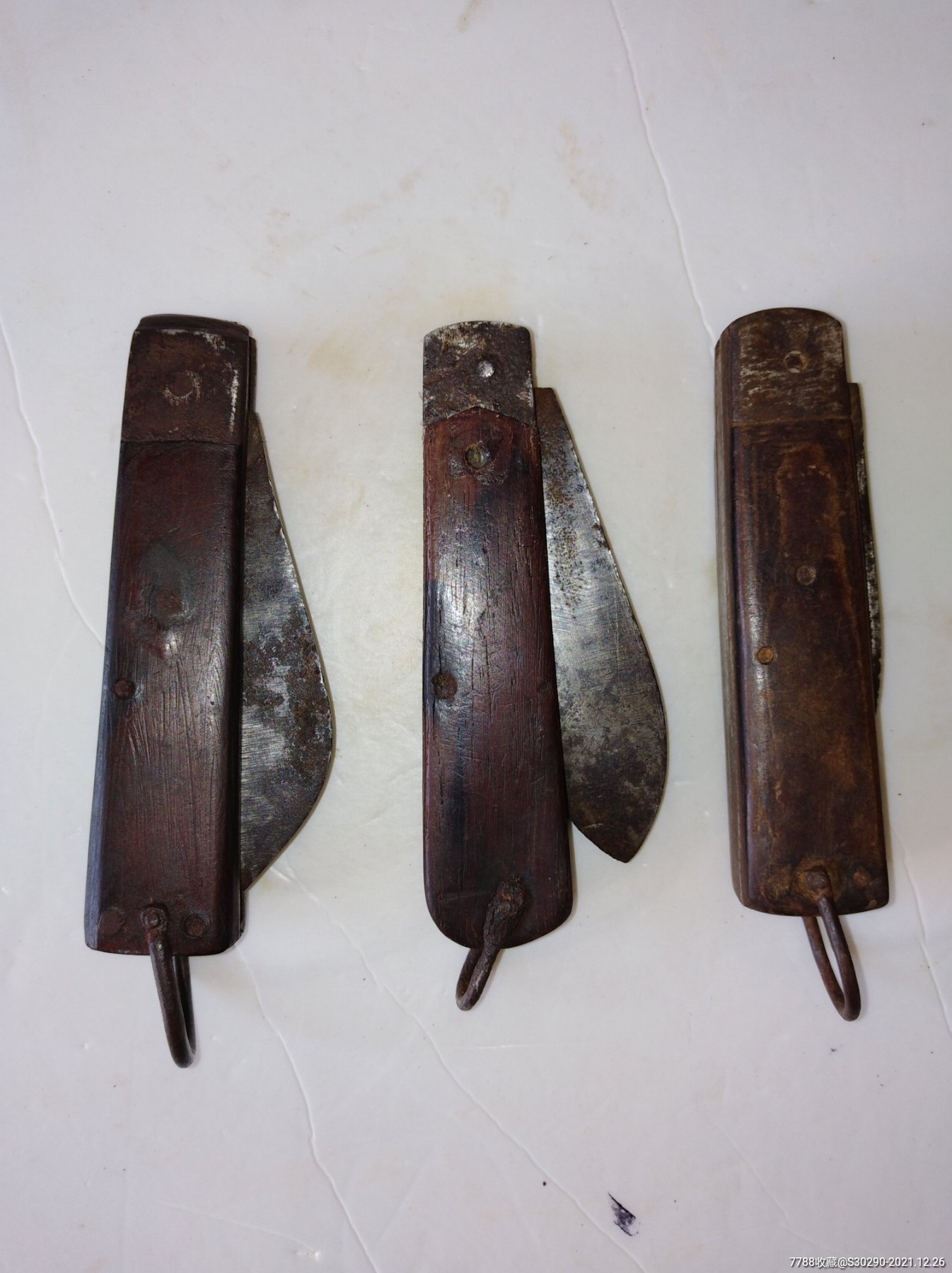 民国木柄电工刀三把合售