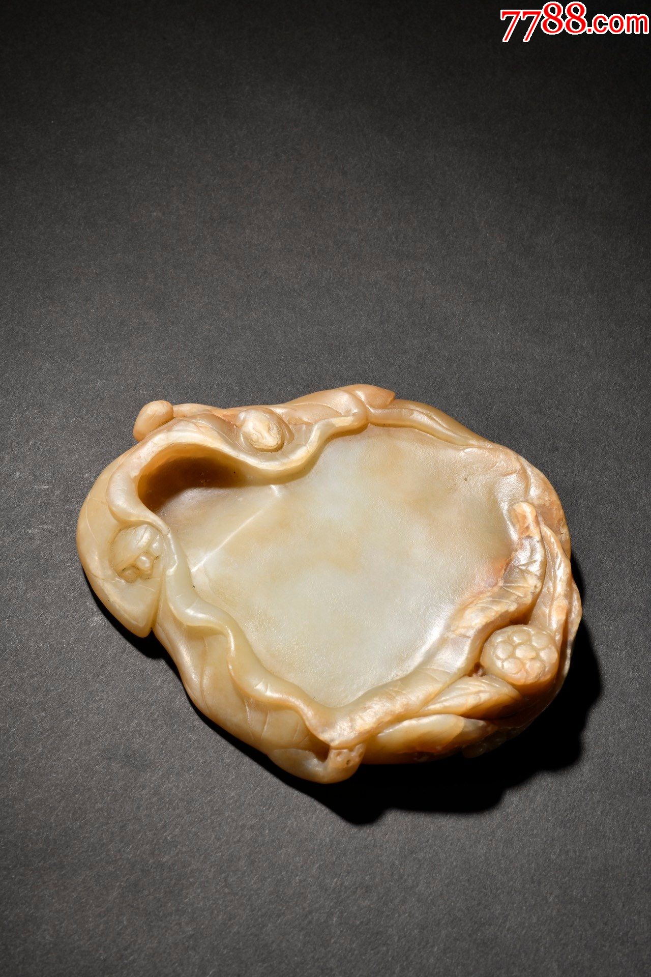 和田白玉雕荷塘月色文房砚台