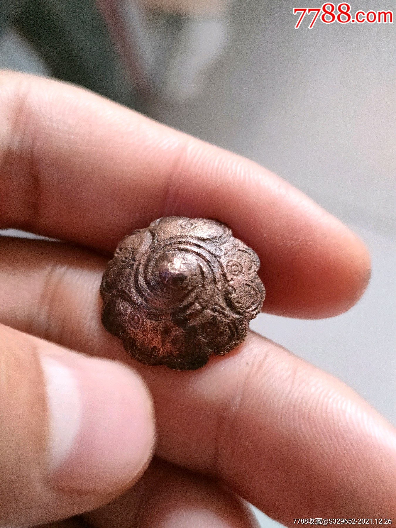 宋元辽金鎏金青铜簪子头花扣