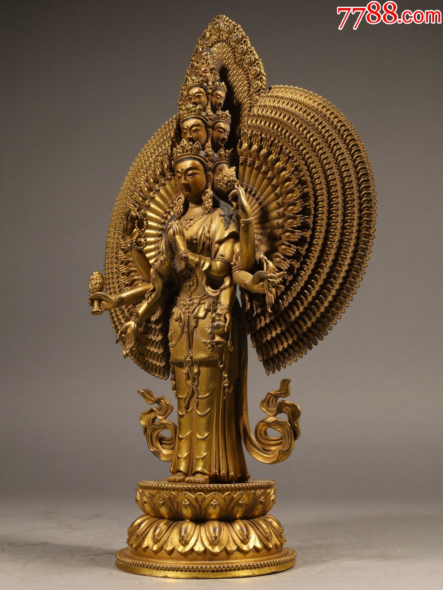 铜鎏金千手观音立像a84s350f