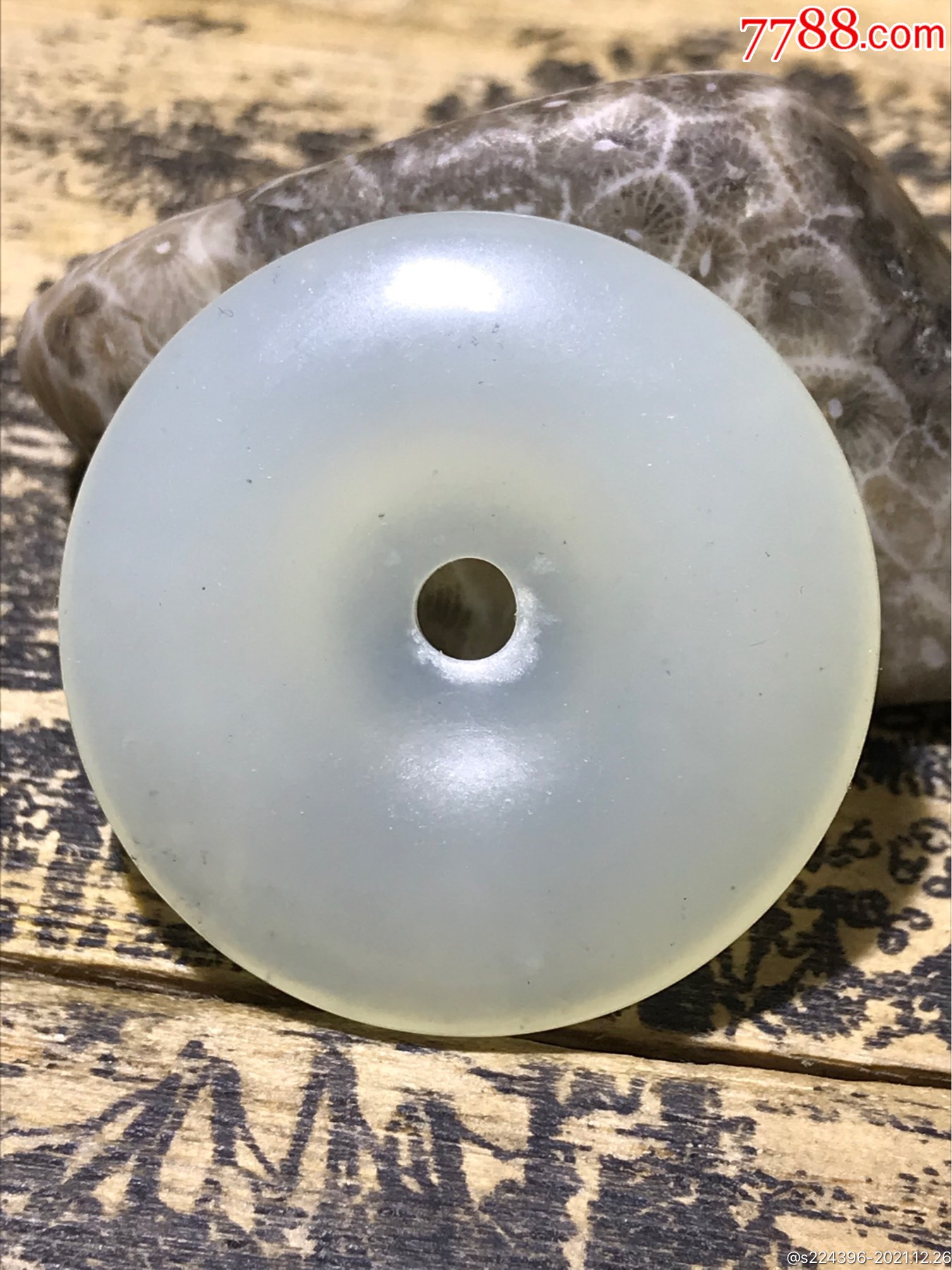 天然青花岫玉平安扣一個_岫岩玉_第1张_7788相机收藏
