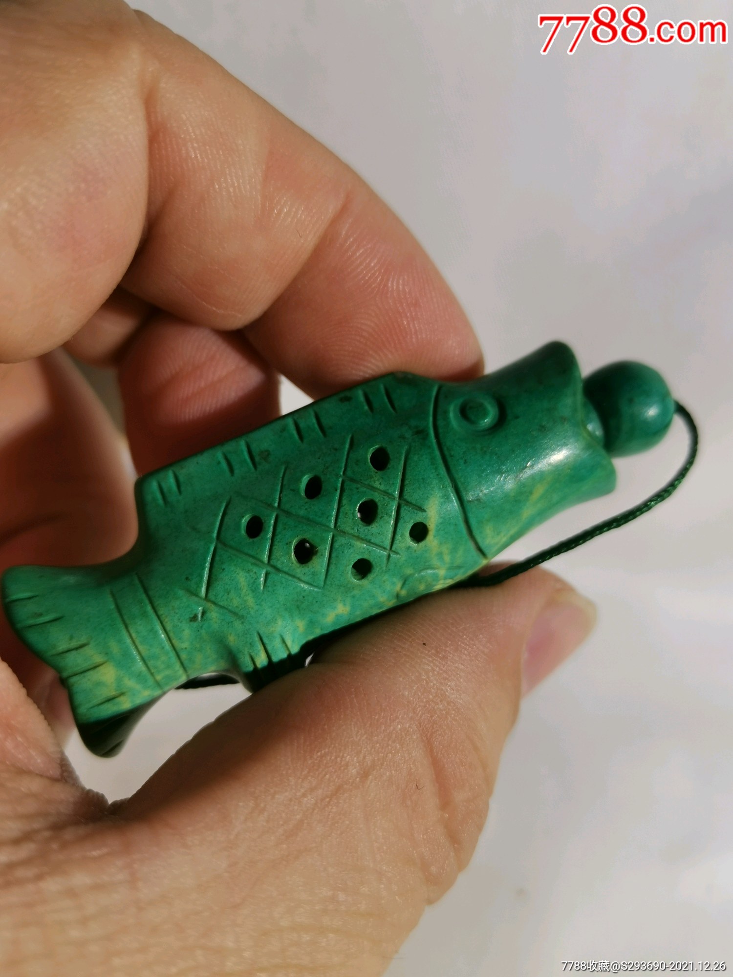 辽金时期老绿松石鱼