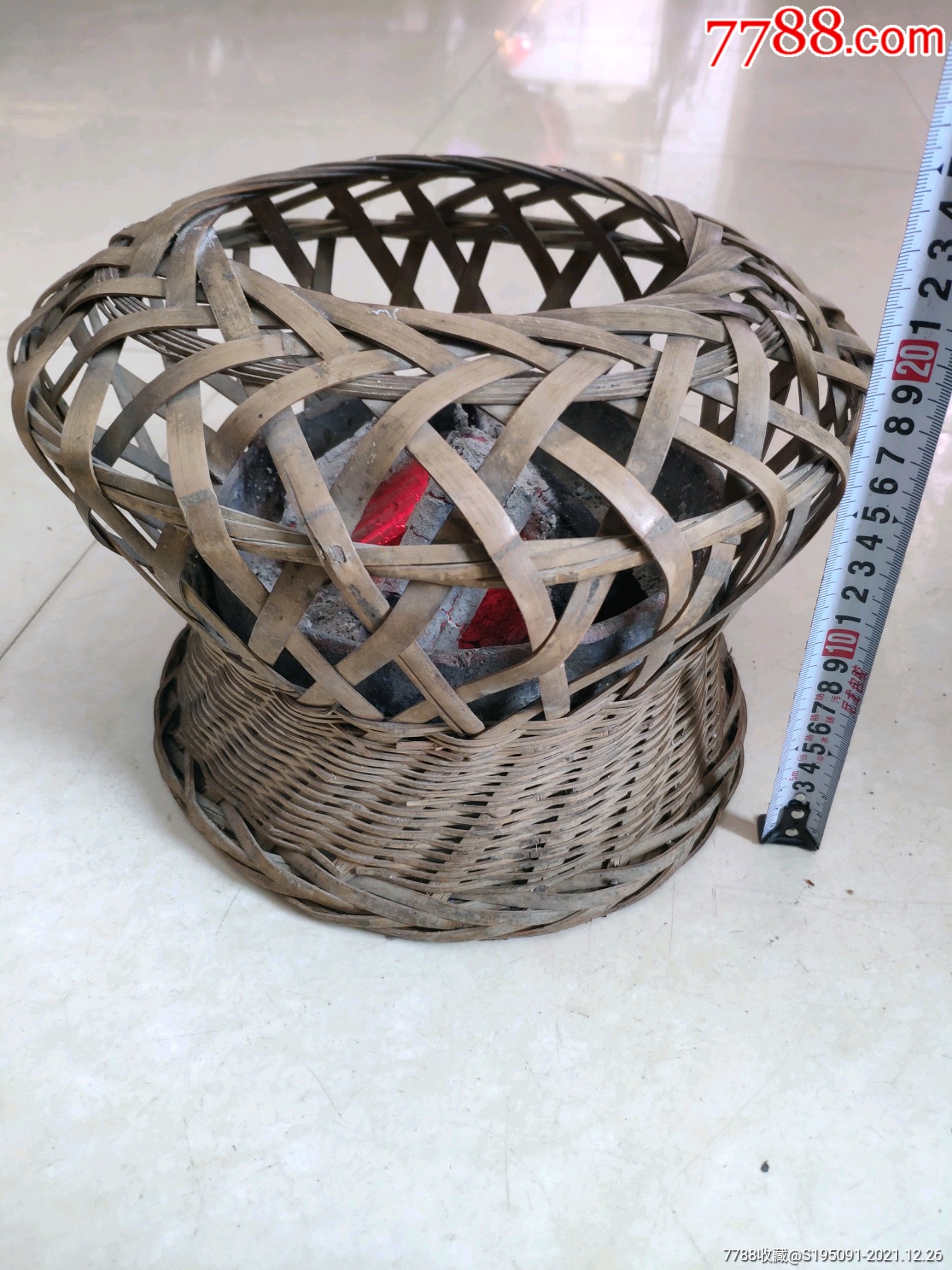 老竹编暖手笼民俗老物件